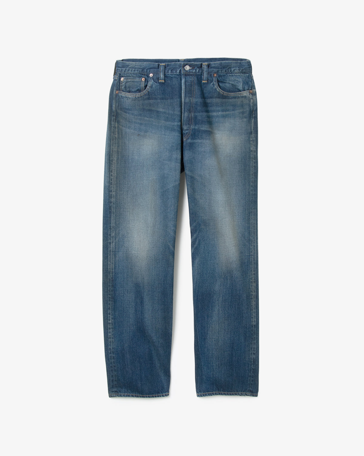 VINTAGE WASHED STRAIGHT DENIM PANTS