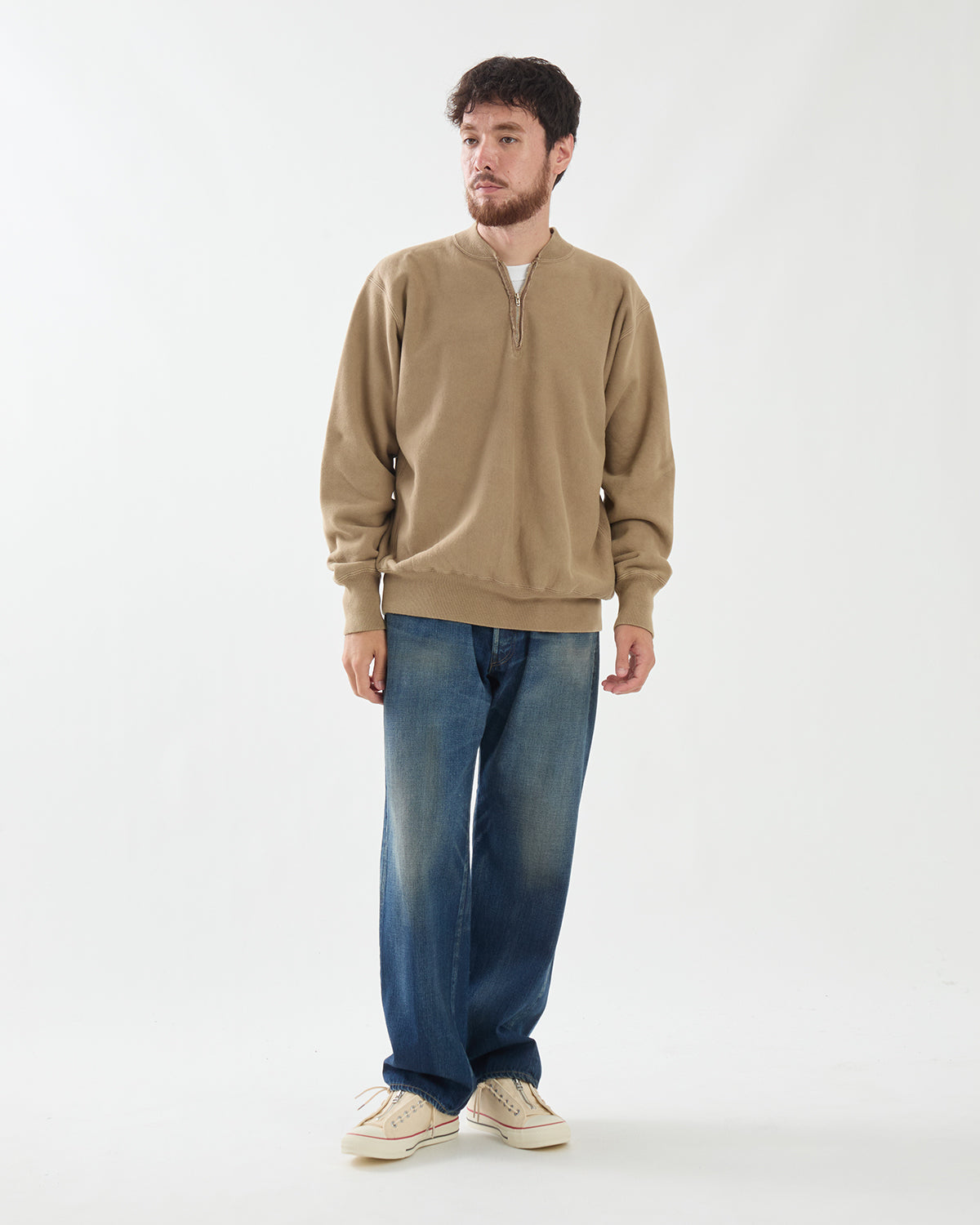 VINTAGE WASHED STRAIGHT DENIM PANTS