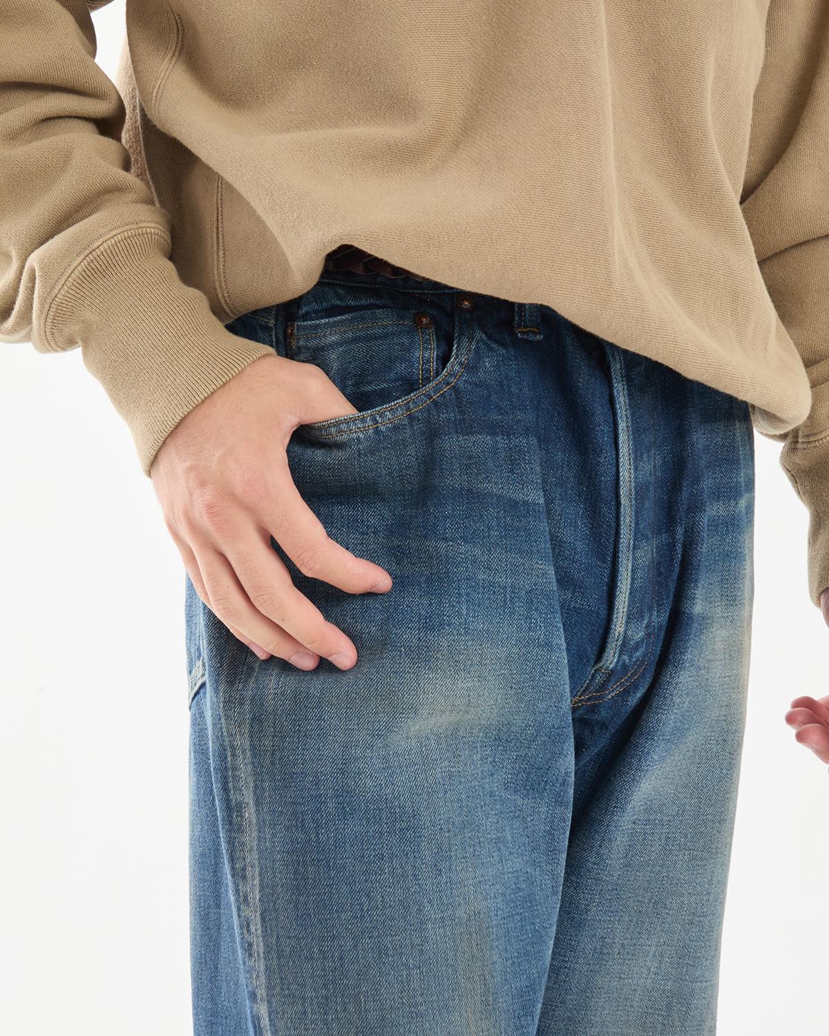 VINTAGE WASHED STRAIGHT DENIM PANTS