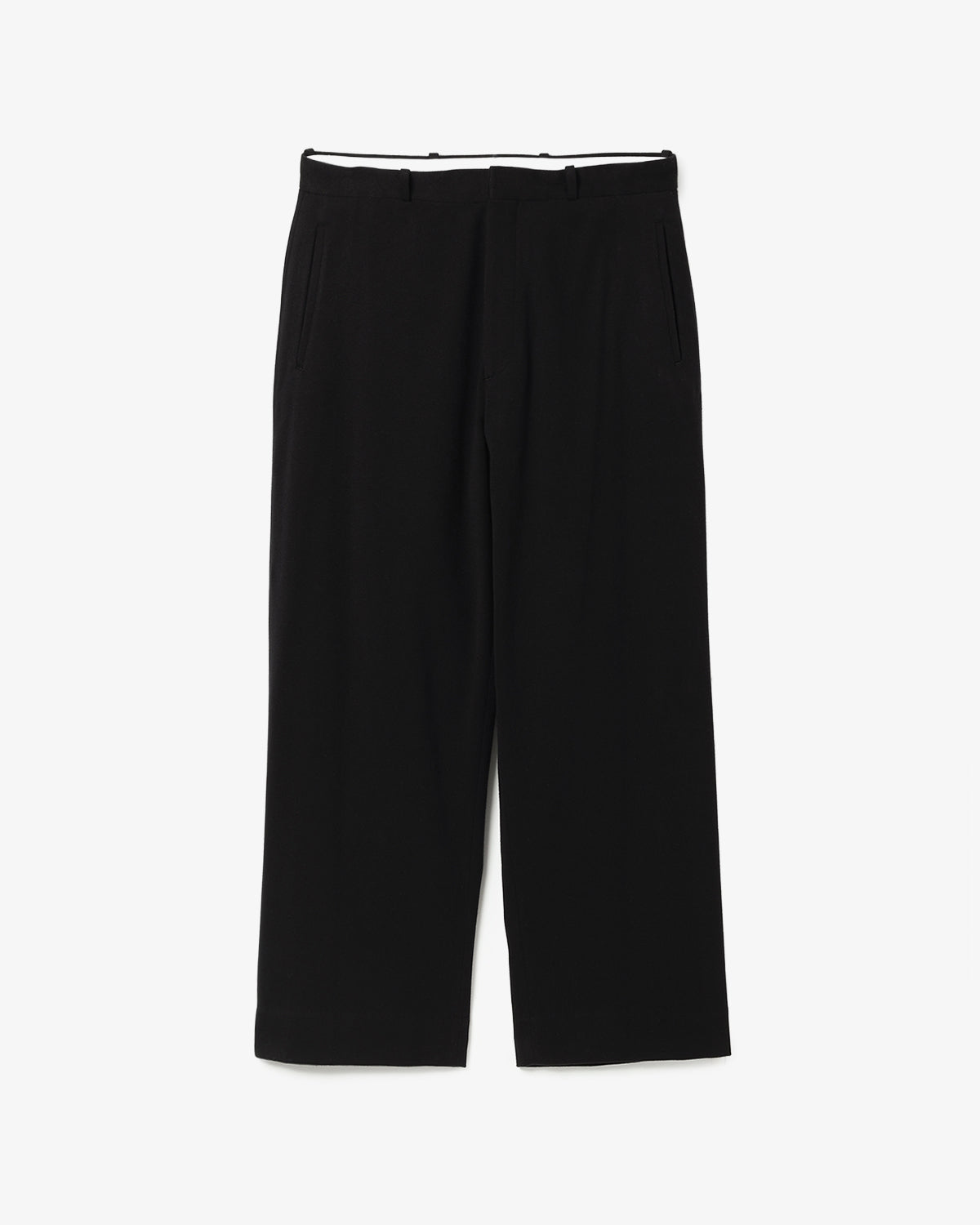 COTTON SILK TWILL WIDE TROUSERS