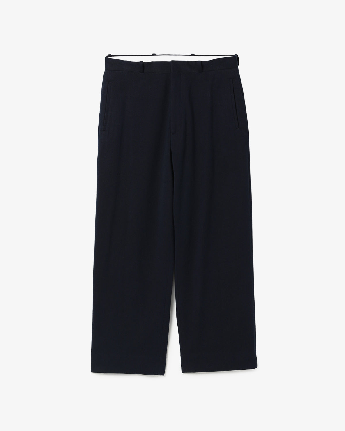 COTTON SILK TWILL WIDE TROUSERS