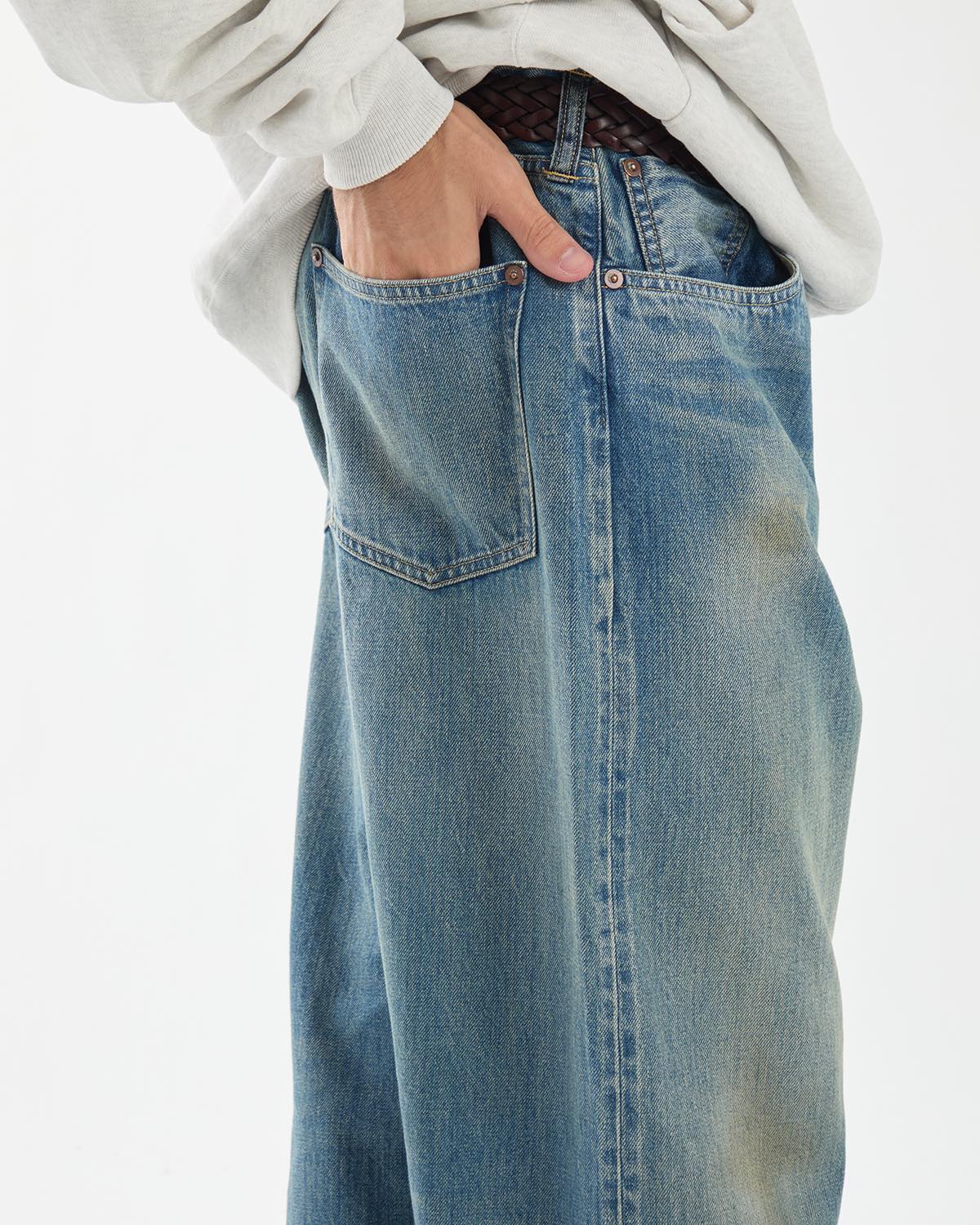 NO.22 WASHED WIDE DENIM PANTS