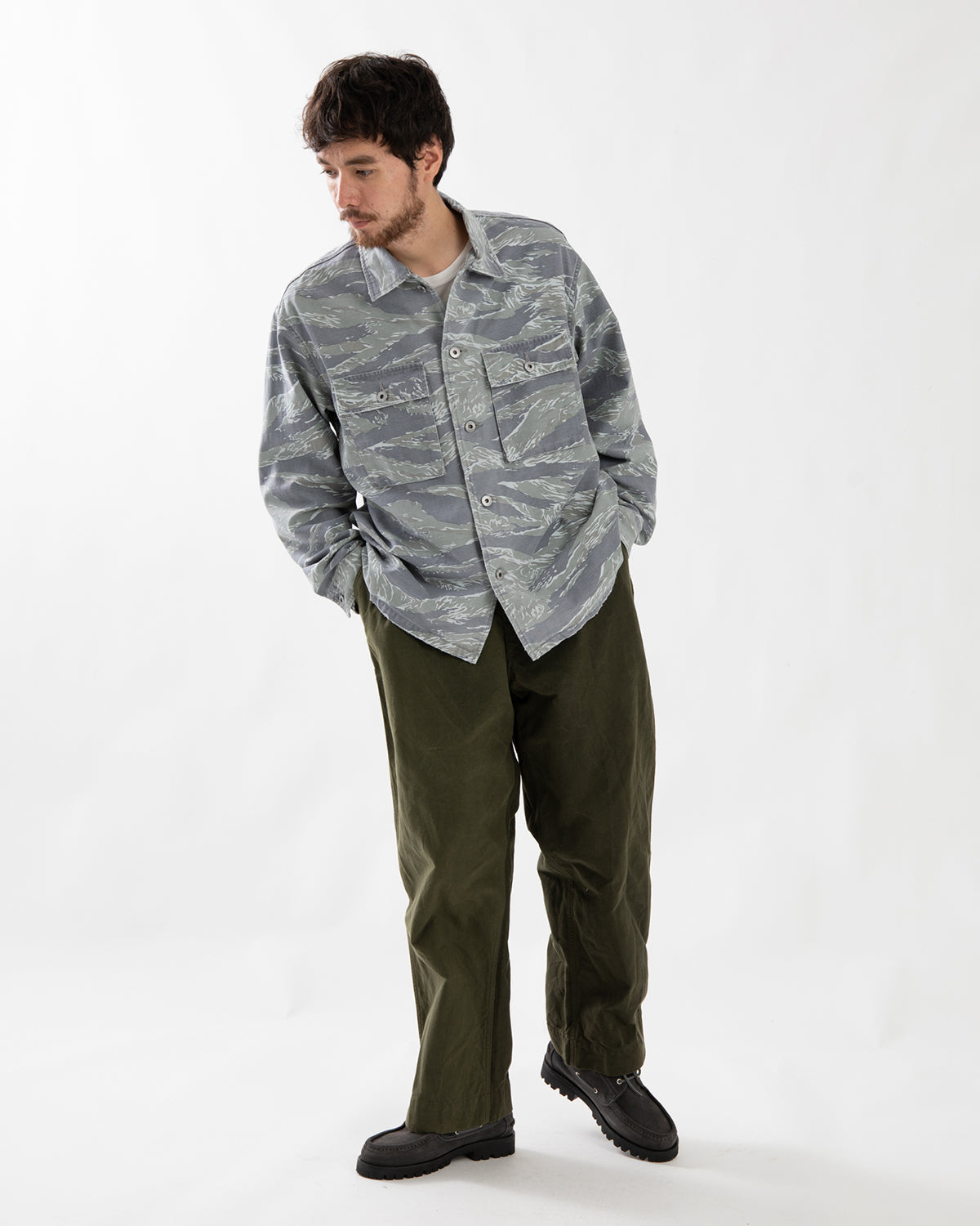VINTAGE COTTON SILK OILED TENT CLOTH TROUSERS