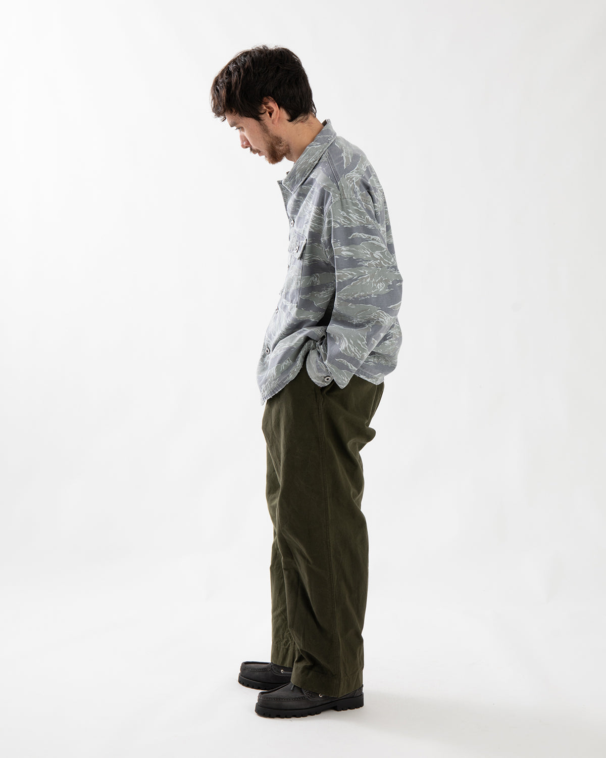 VINTAGE COTTON SILK OILED TENT CLOTH TROUSERS