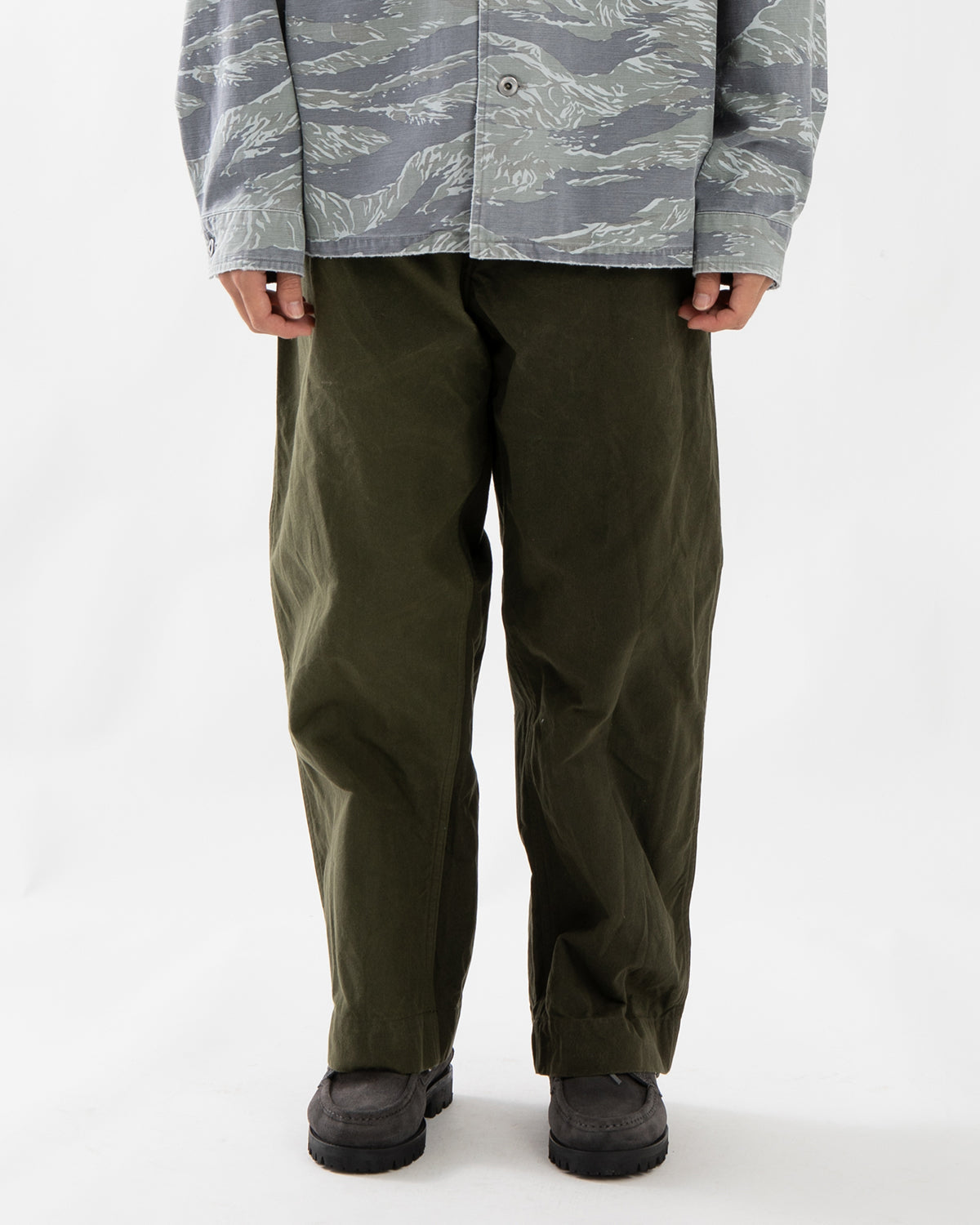VINTAGE COTTON SILK OILED TENT CLOTH TROUSERS