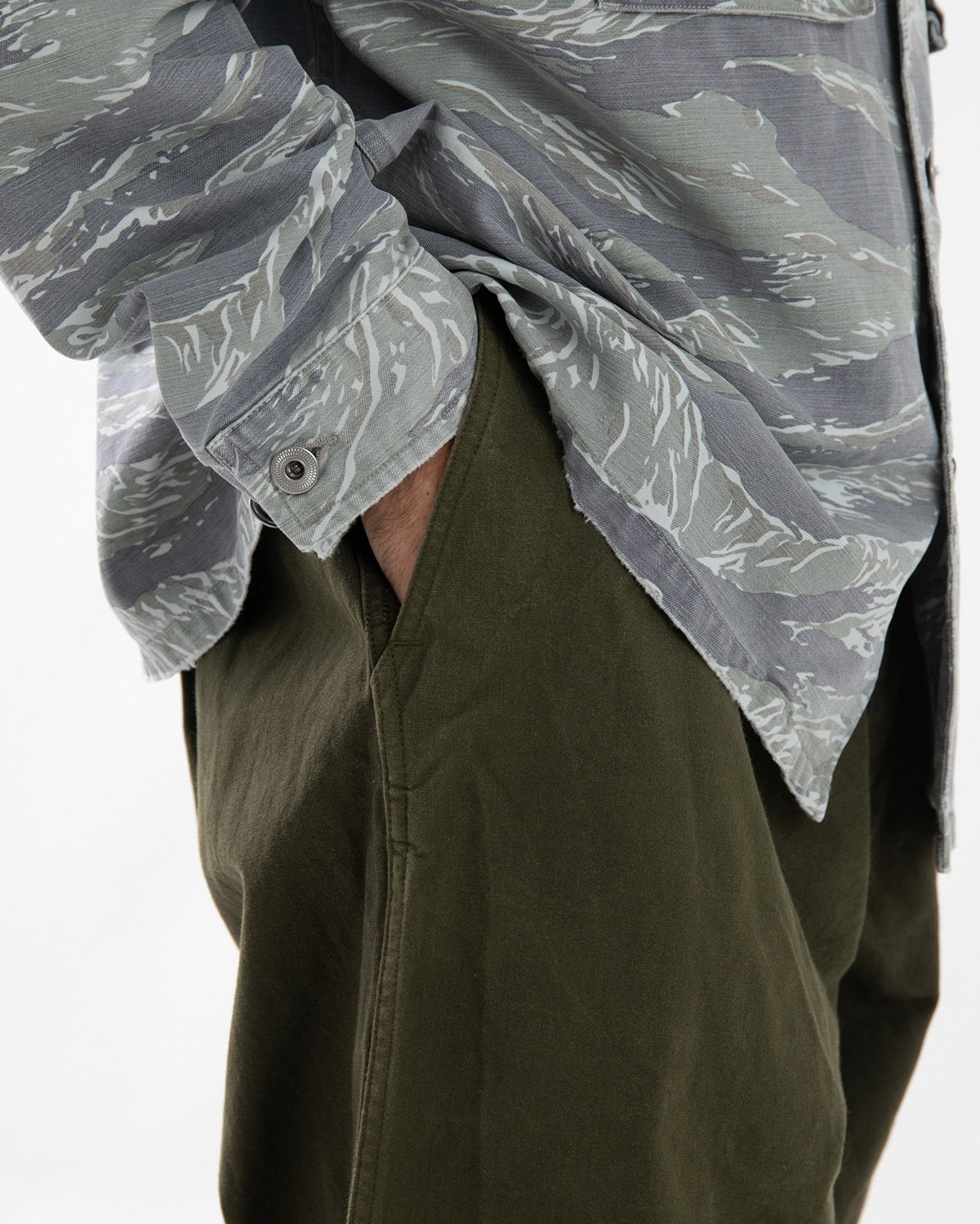 VINTAGE COTTON SILK OILED TENT CLOTH TROUSERS