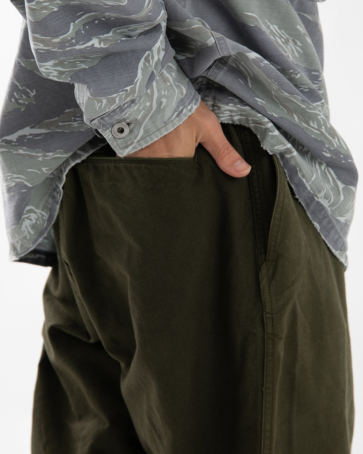 VINTAGE COTTON SILK OILED TENT CLOTH TROUSERS