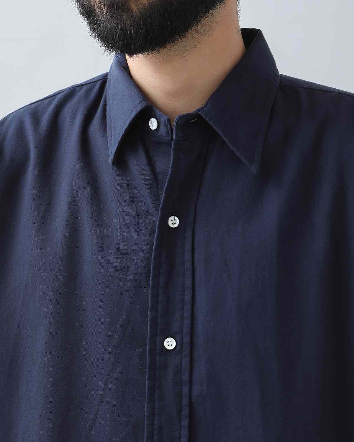 DOUBLE WEAVE TWILL REGULAR COLLAR SHIRT