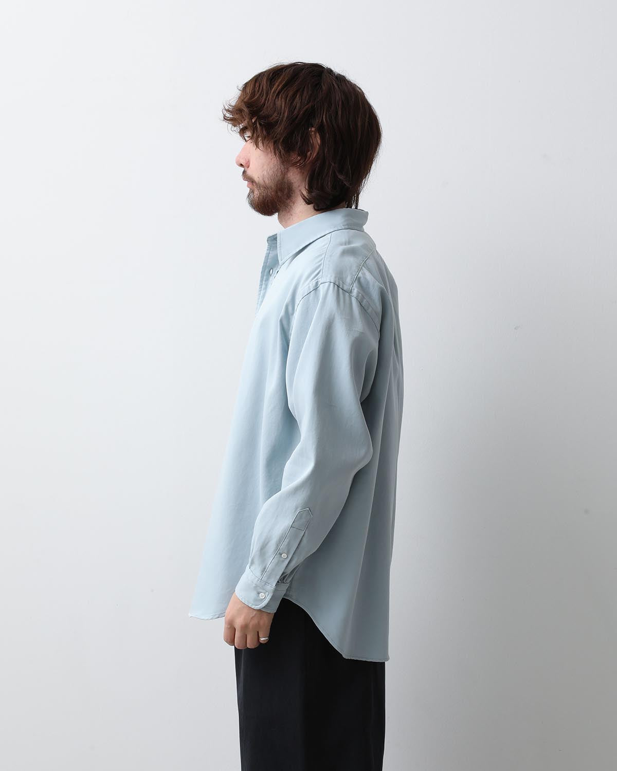 DOUBLE WEAVE TWILL REGULAR COLLAR SHIRT