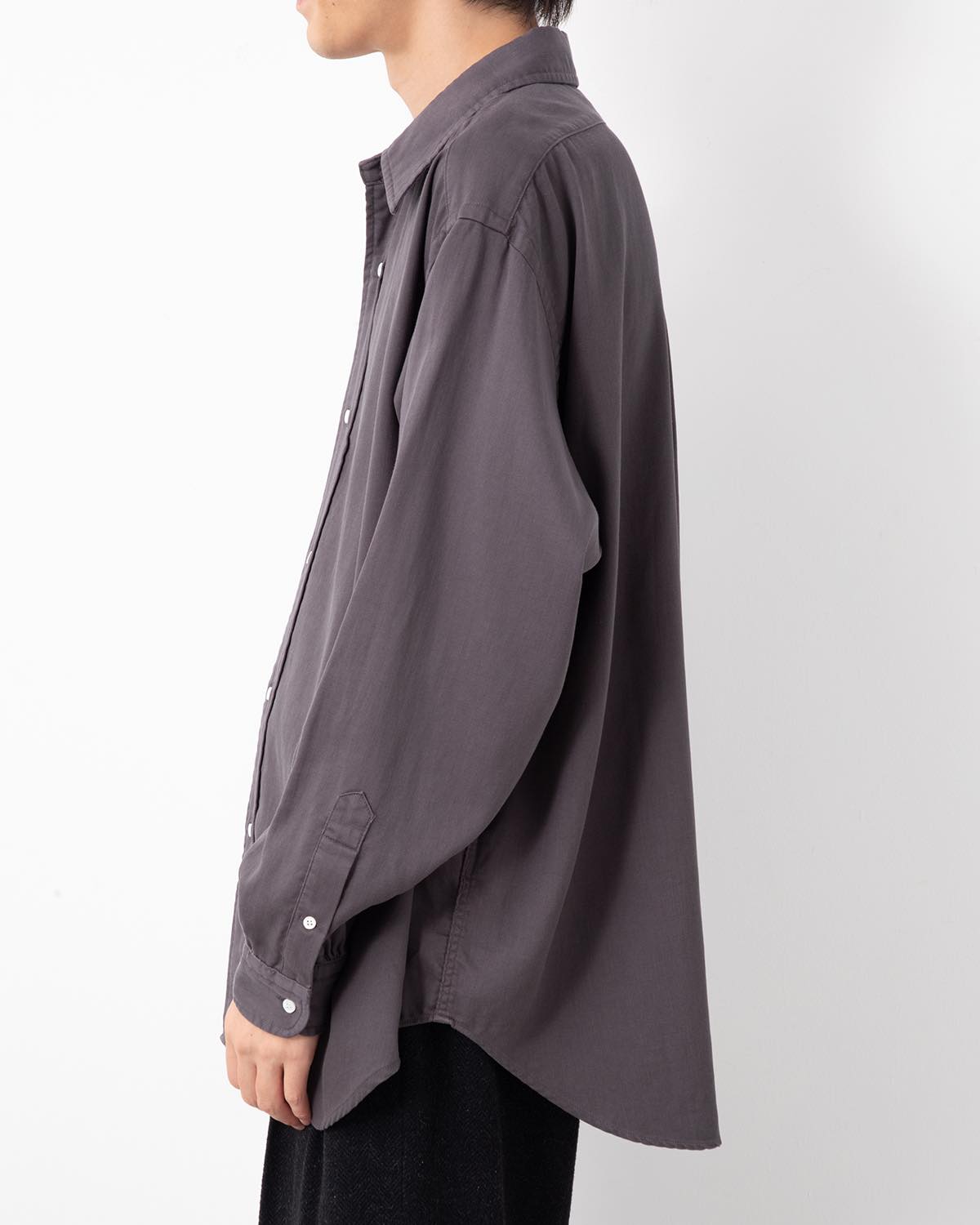 DOUBLE WEAVE TWILL REGULAR COLLAR SHIRT