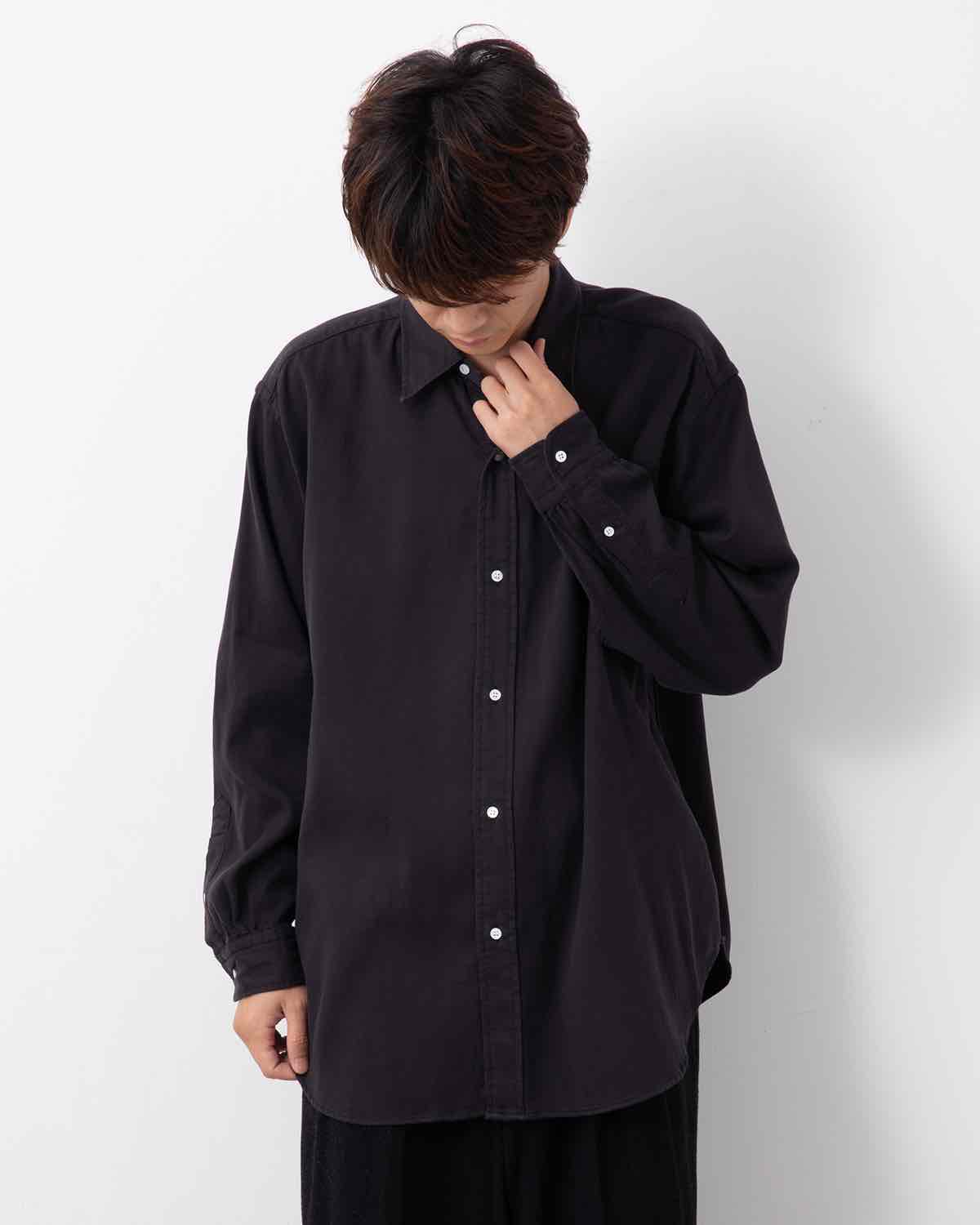 DOUBLE WEAVE TWILL REGULAR COLLAR SHIRT