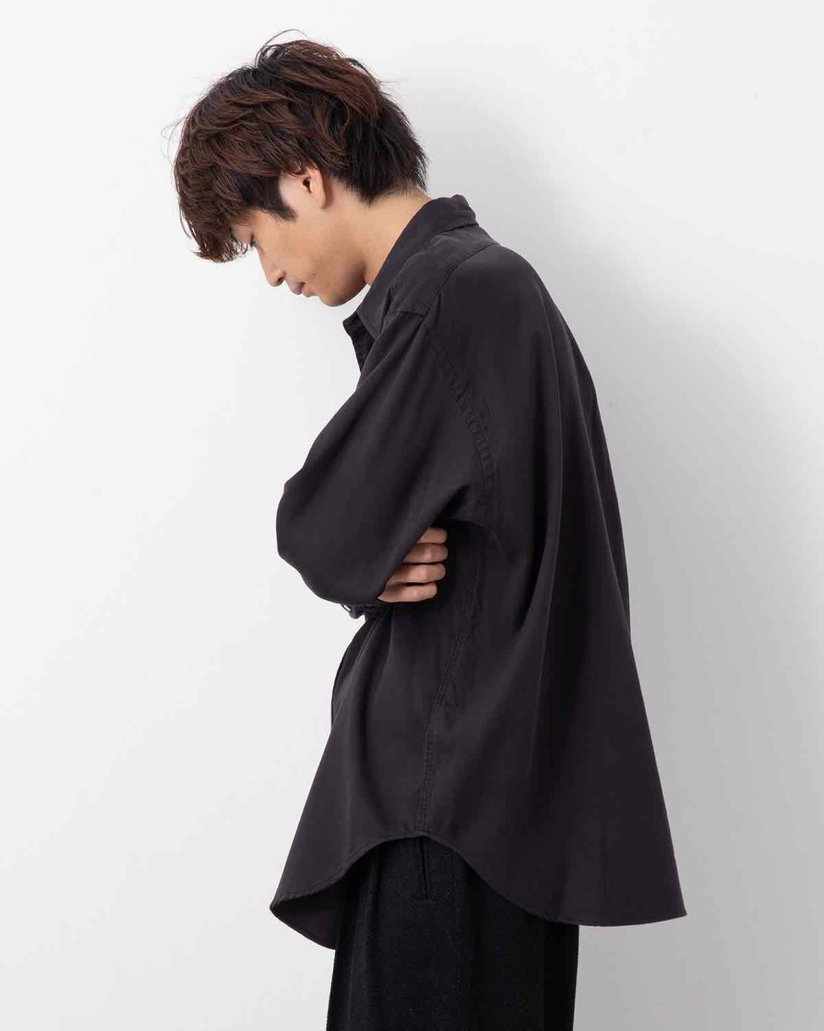 DOUBLE WEAVE TWILL REGULAR COLLAR SHIRT