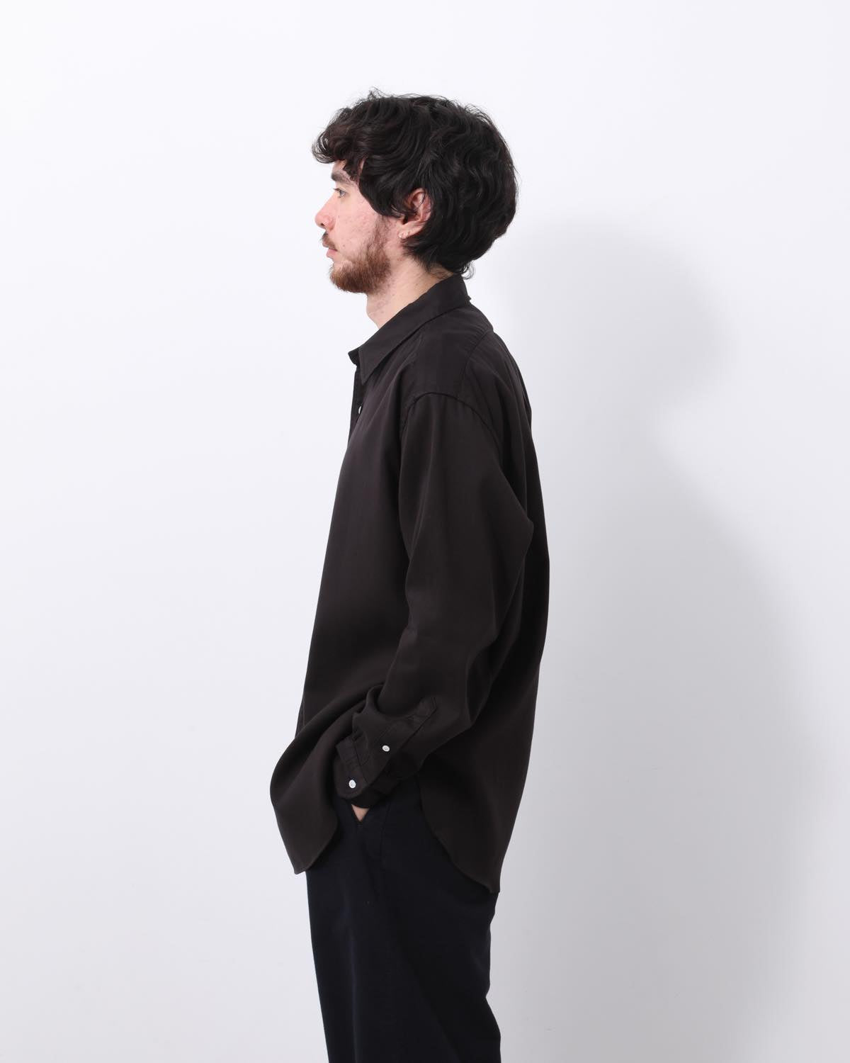 DOUBLE WEAVE TWILL REGULAR COLLAR SHIRT