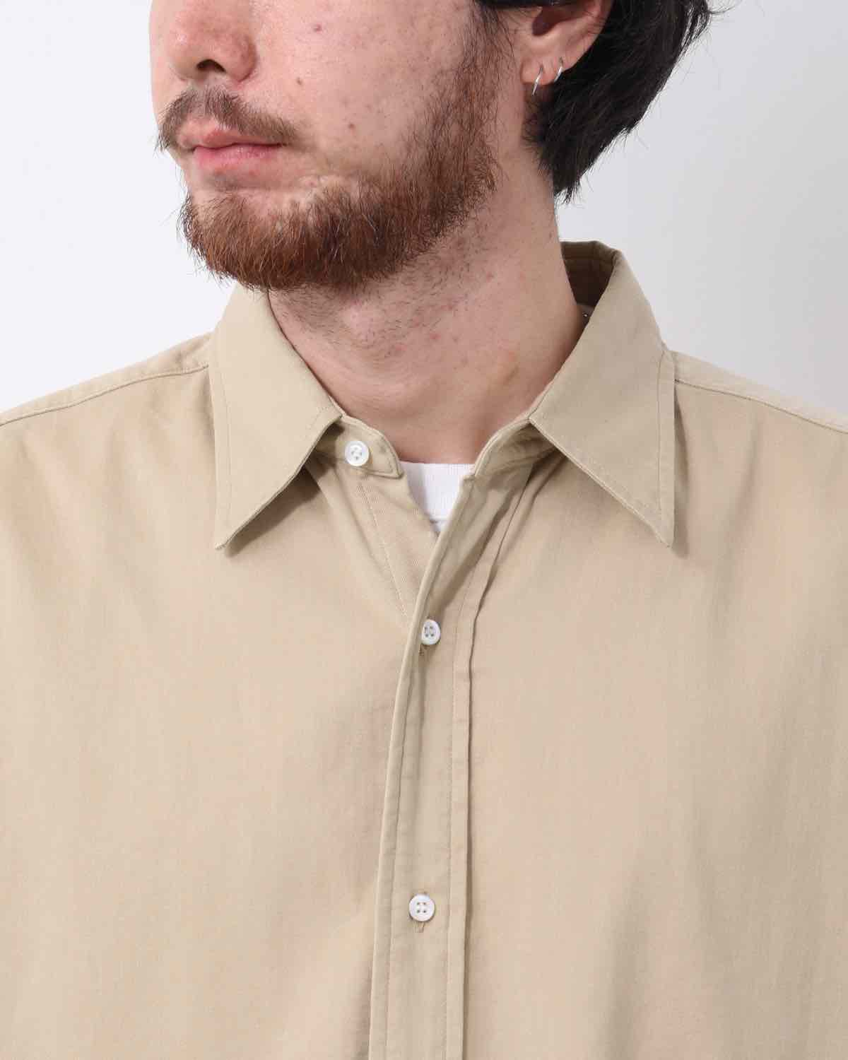 DOUBLE WEAVE TWILL REGULAR COLLAR SHIRT