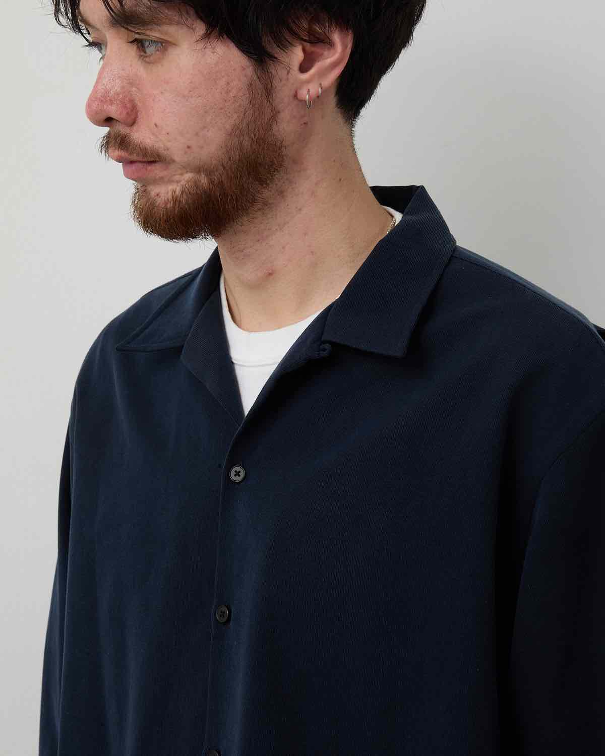 COTTON SILK PIQUE LOOP COLLAR SHIRTS
