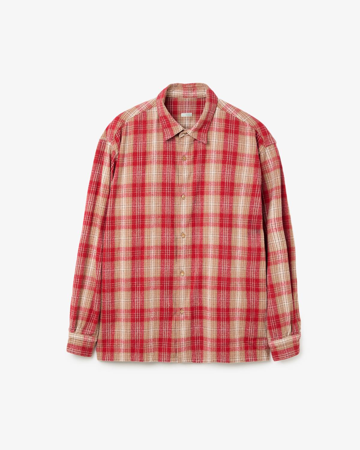 VINTAGE COTTON SILK NEP TWILL CHECK SHIRT