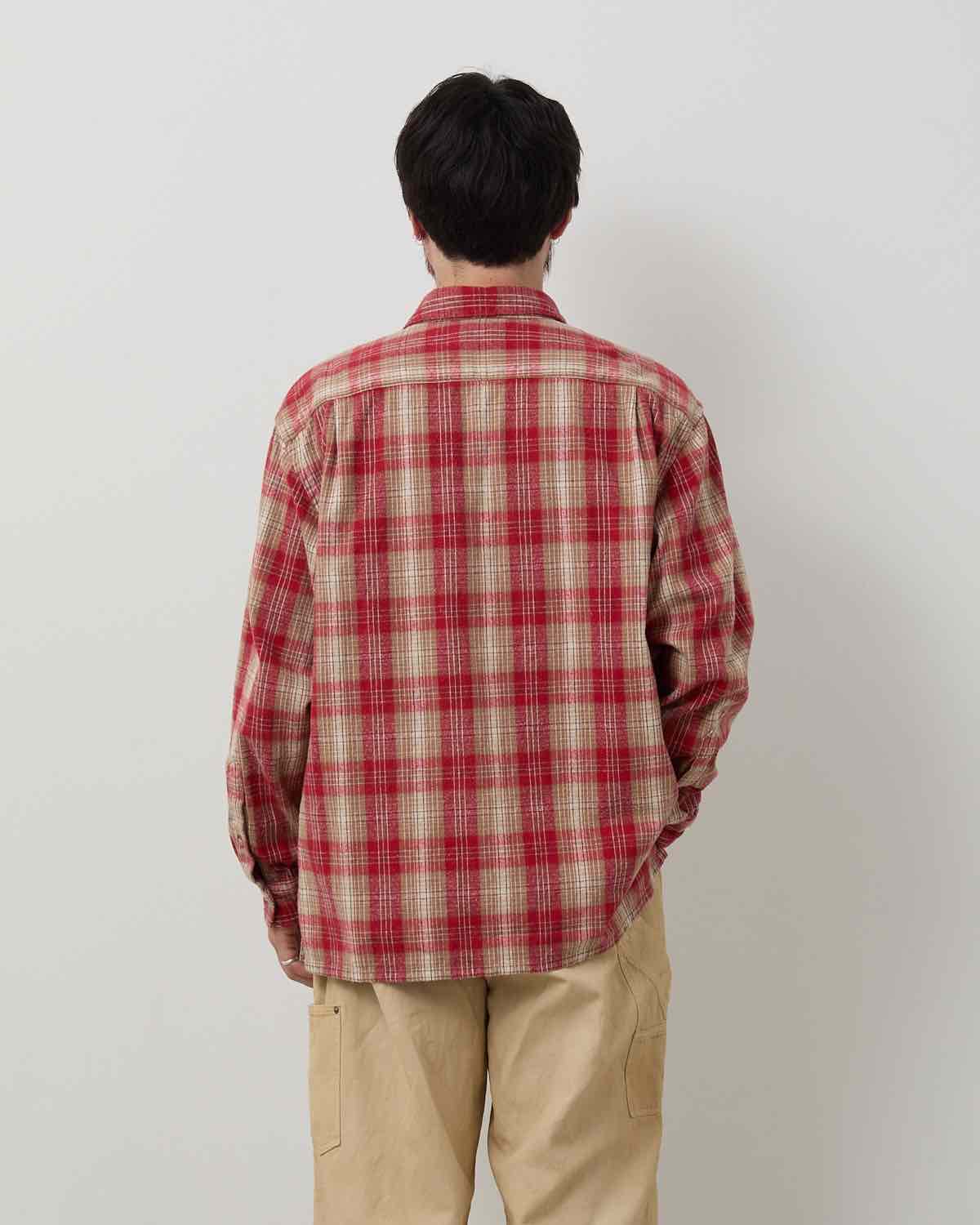 VINTAGE COTTON SILK NEP TWILL CHECK SHIRT