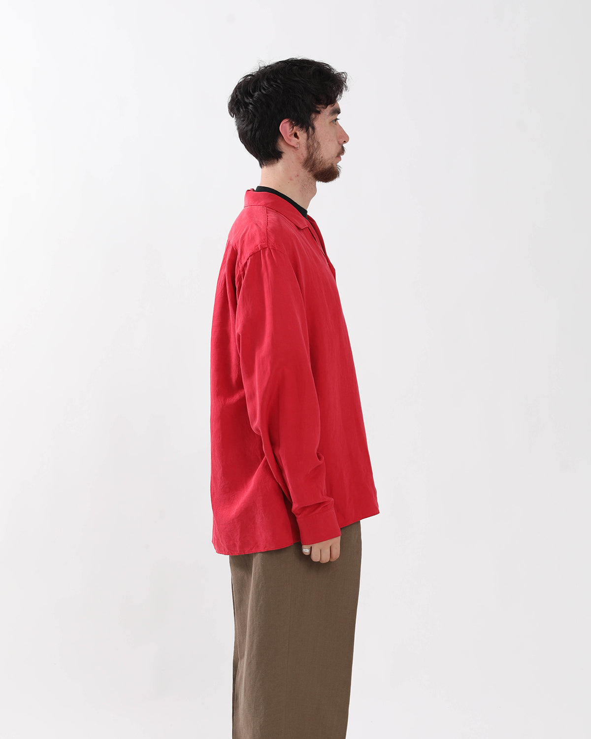 VINTAGE SILK LINEN OPEN COLLAR SHIRT – COVERCHORD