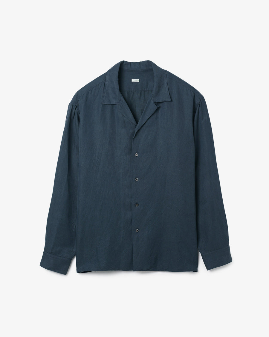 VINTAGE SILK LINEN OPEN COLLAR SHIRT – COVERCHORD