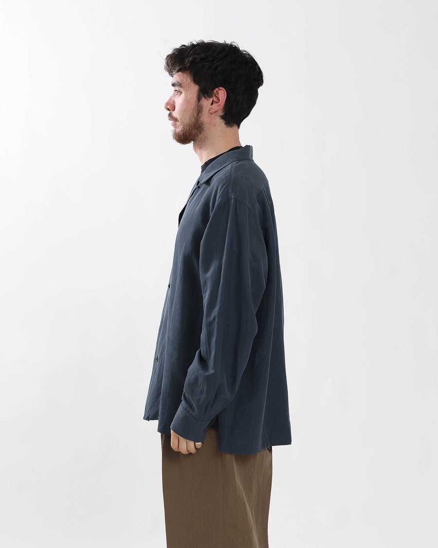 VINTAGE SILK LINEN OPEN COLLAR SHIRT – COVERCHORD