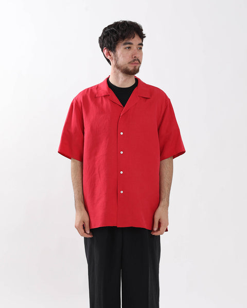 VINTAGE SILK LINEN S/S OPEN COLLAR SHIRT – COVERCHORD