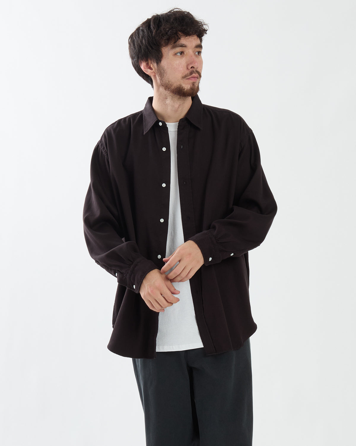 DOUBLE WEAVE TWILL REGULAR COLLAR SHIRTS