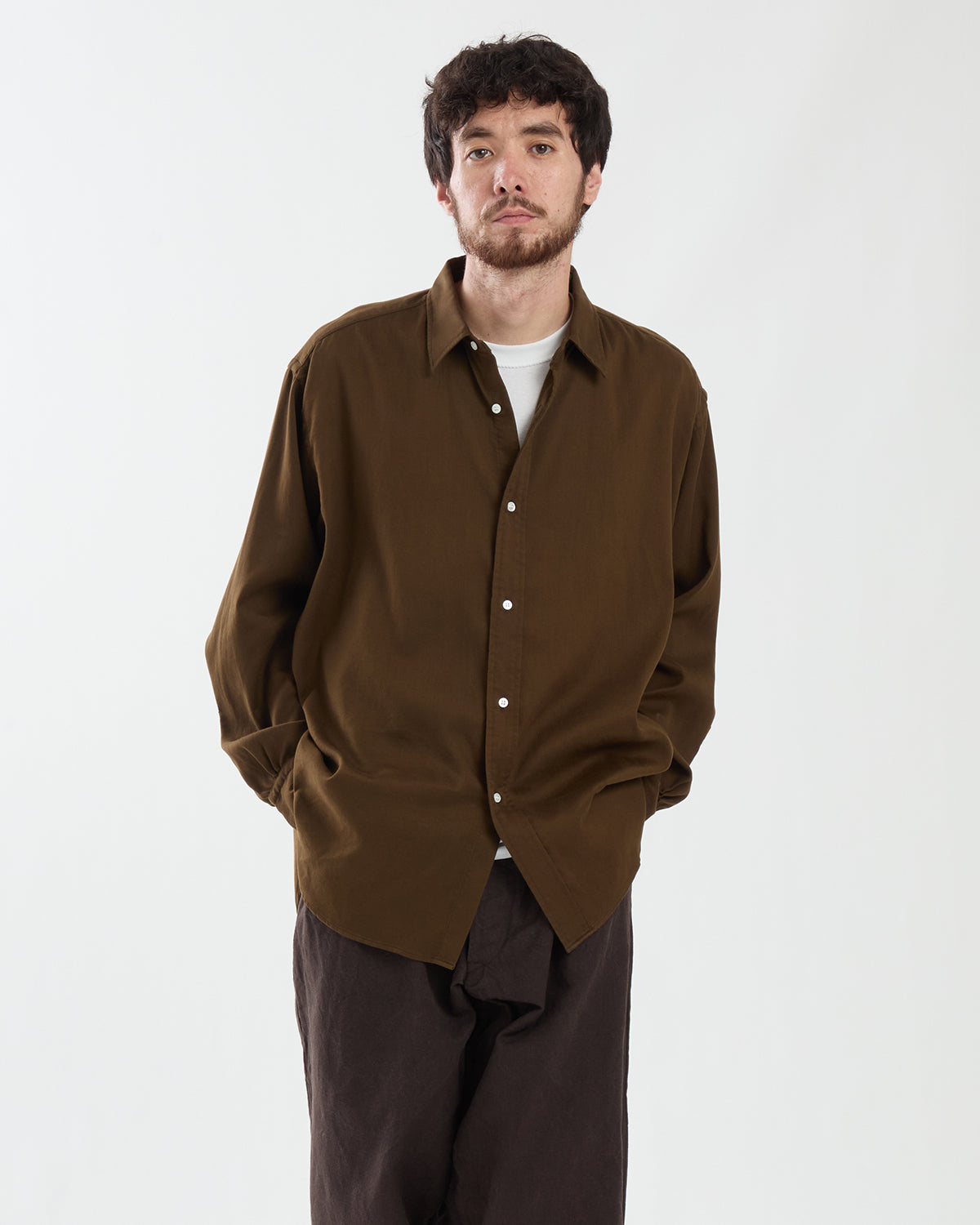 DOUBLE WEAVE TWILL REGULAR COLLAR SHIRTS