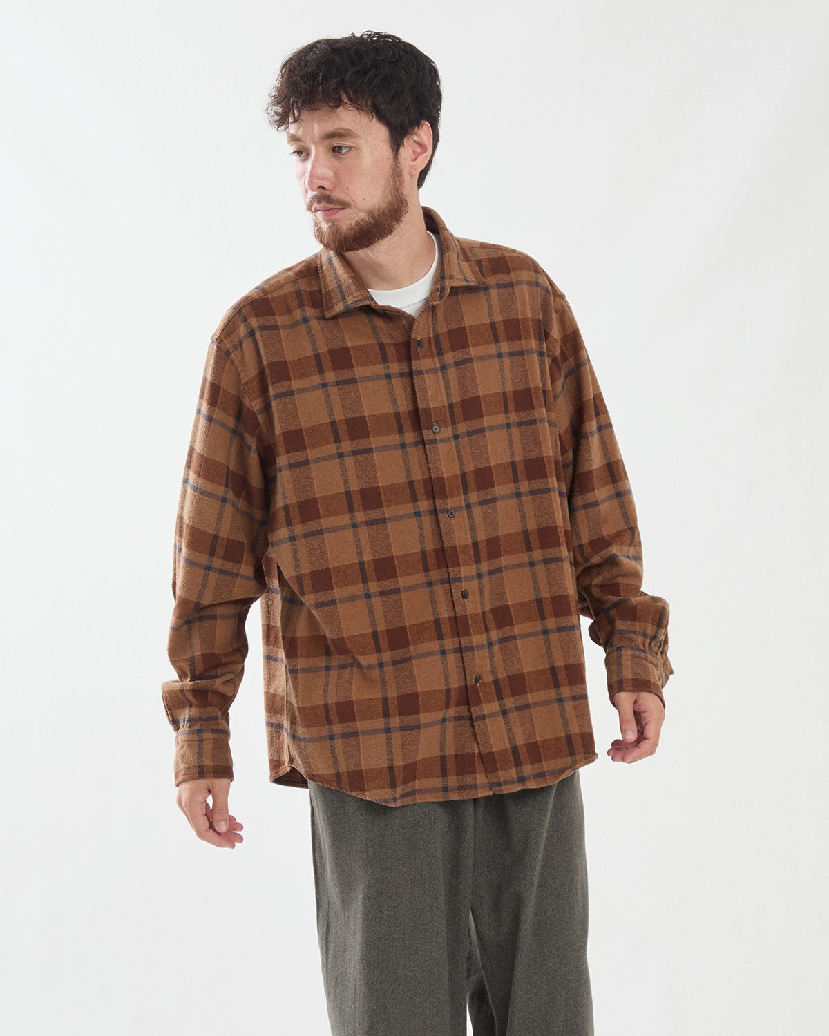 VINTAGE COTTON SILK NEP TWILL CHECK SHIRTS