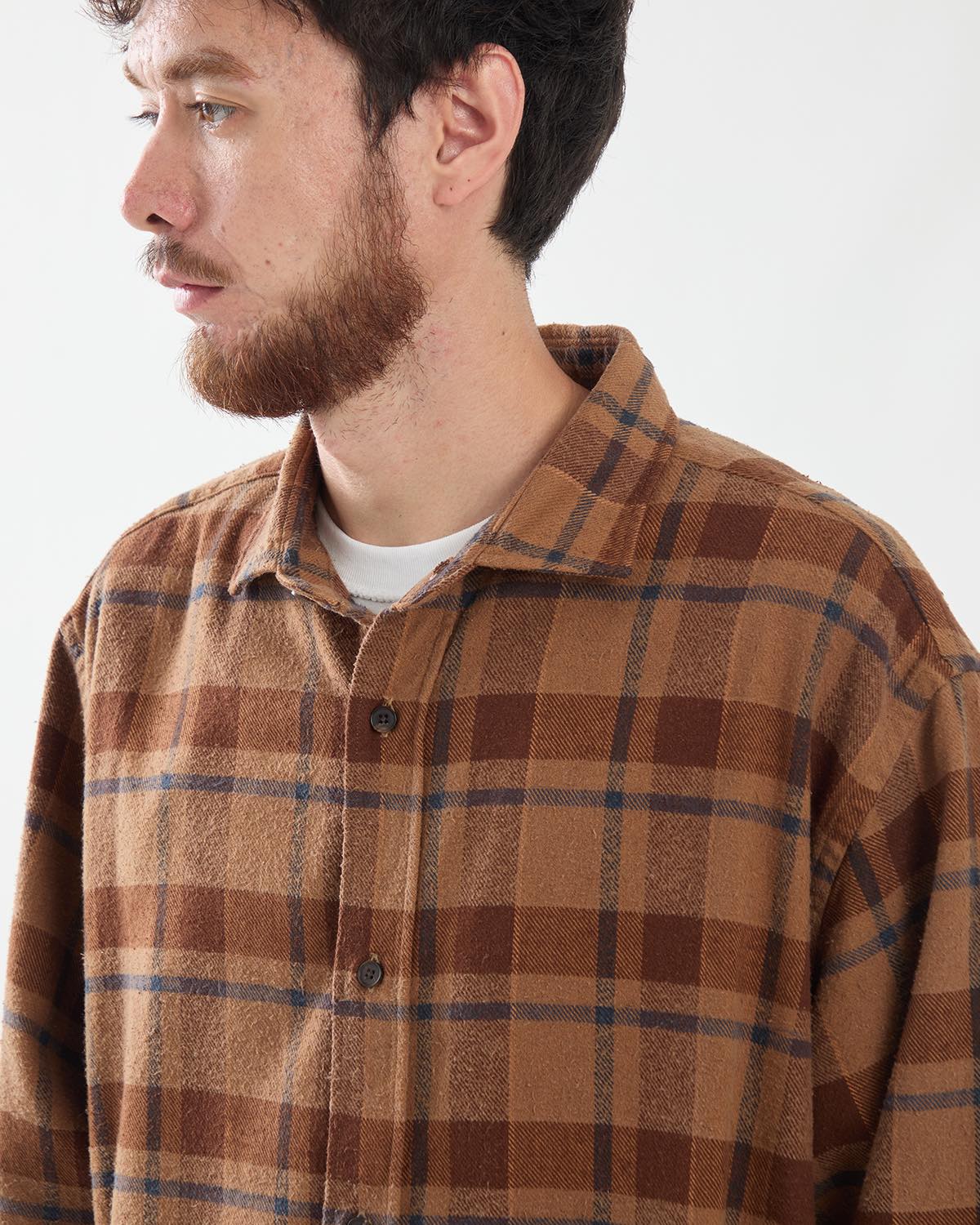 VINTAGE COTTON SILK NEP TWILL CHECK SHIRTS