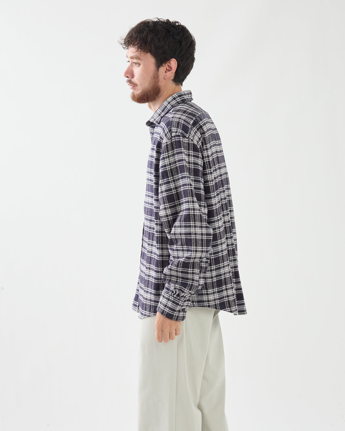 VINTAGE COTTON SILK NEP TWILL CHECK SHIRTS