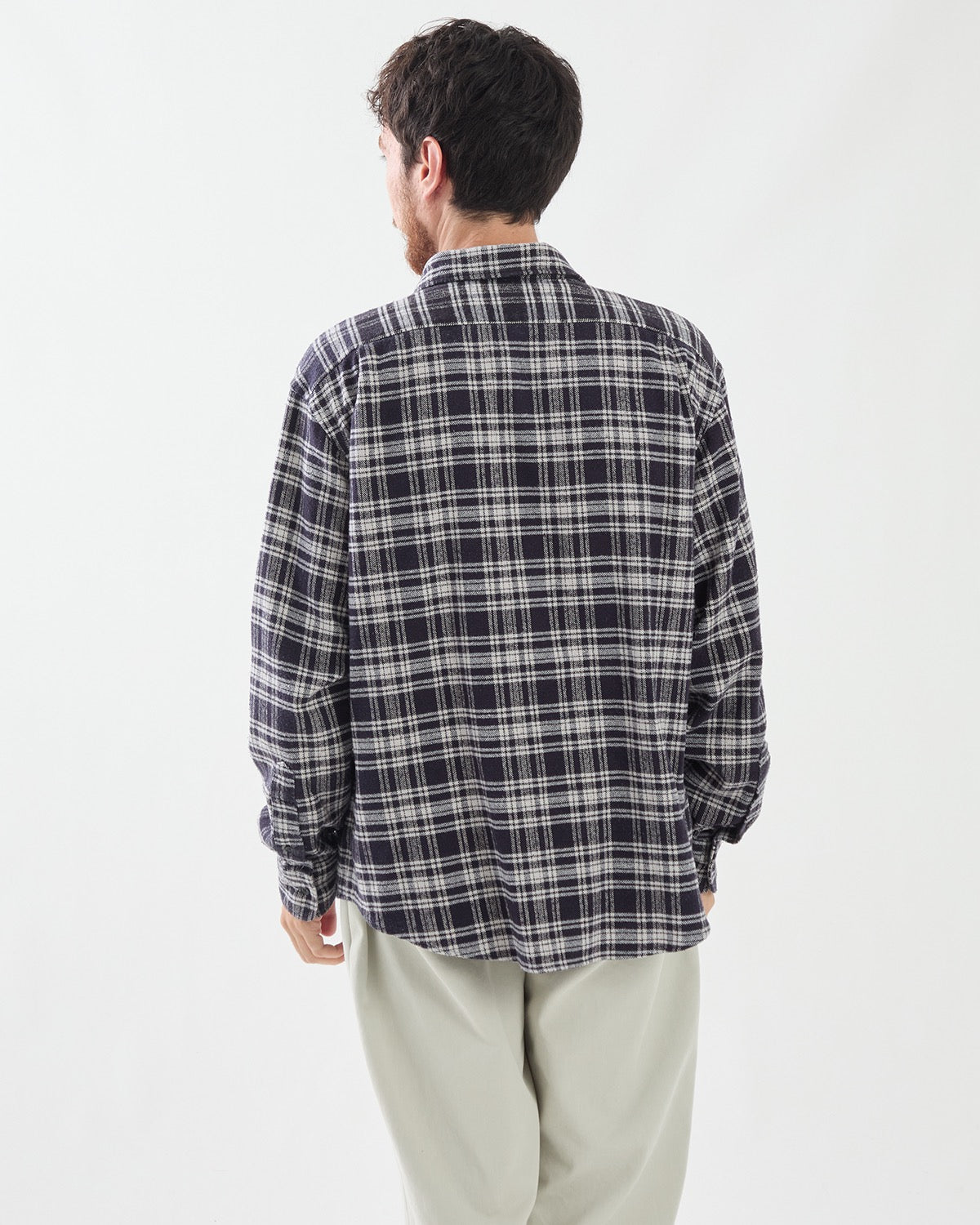 VINTAGE COTTON SILK NEP TWILL CHECK SHIRTS