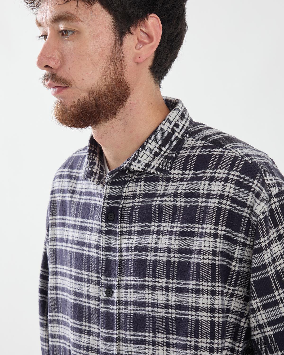 VINTAGE COTTON SILK NEP TWILL CHECK SHIRTS