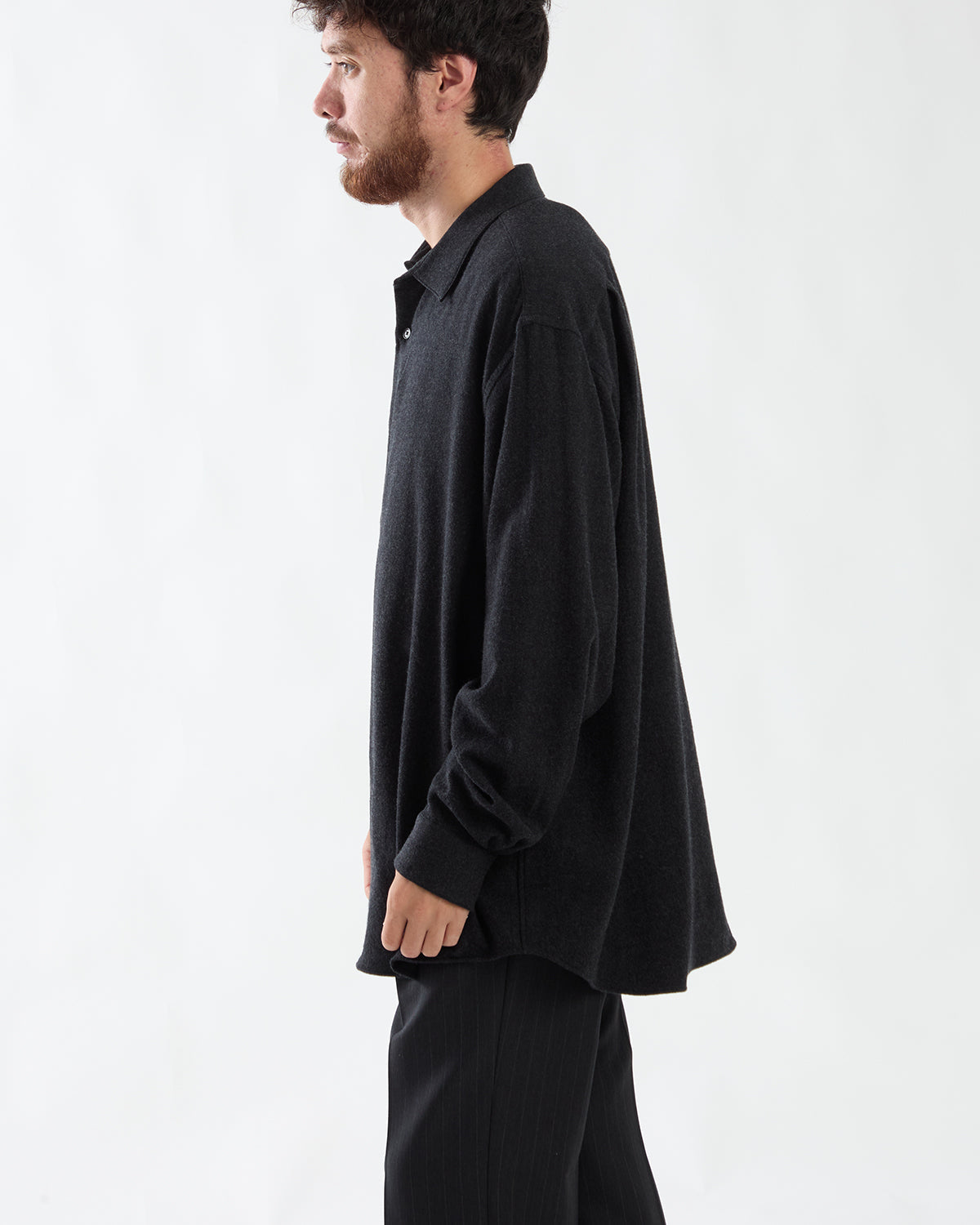 WOOL REGULAR COLLAR SHIRT