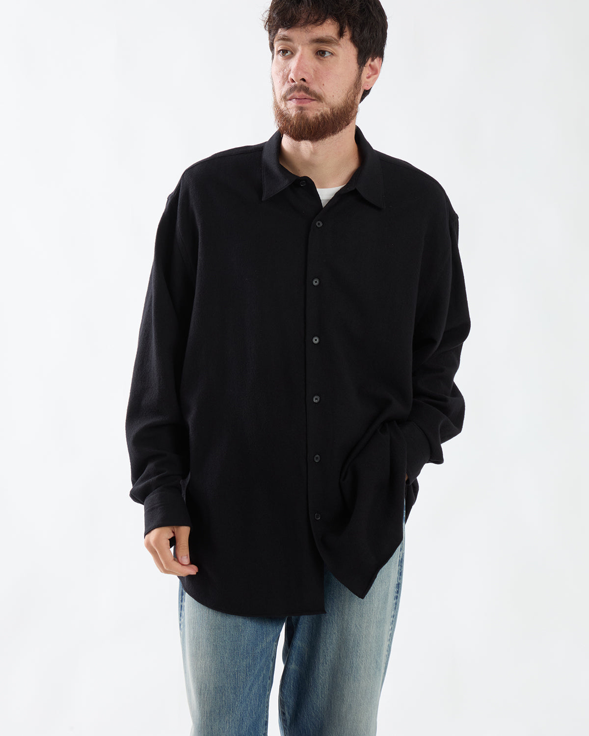 WOOL REGULAR COLLAR SHIRT