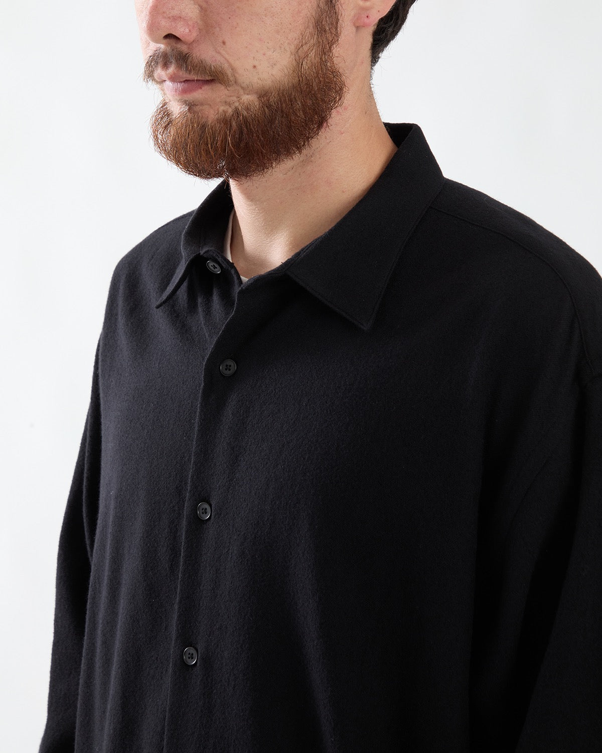 WOOL REGULAR COLLAR SHIRT