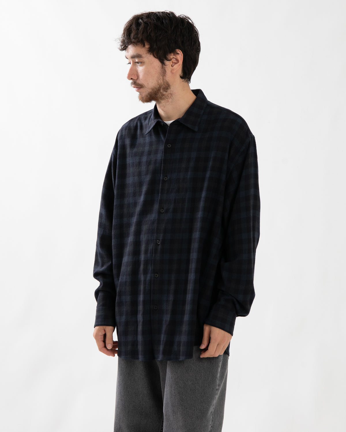 WOOL REGULAR COLLAR SHIRT