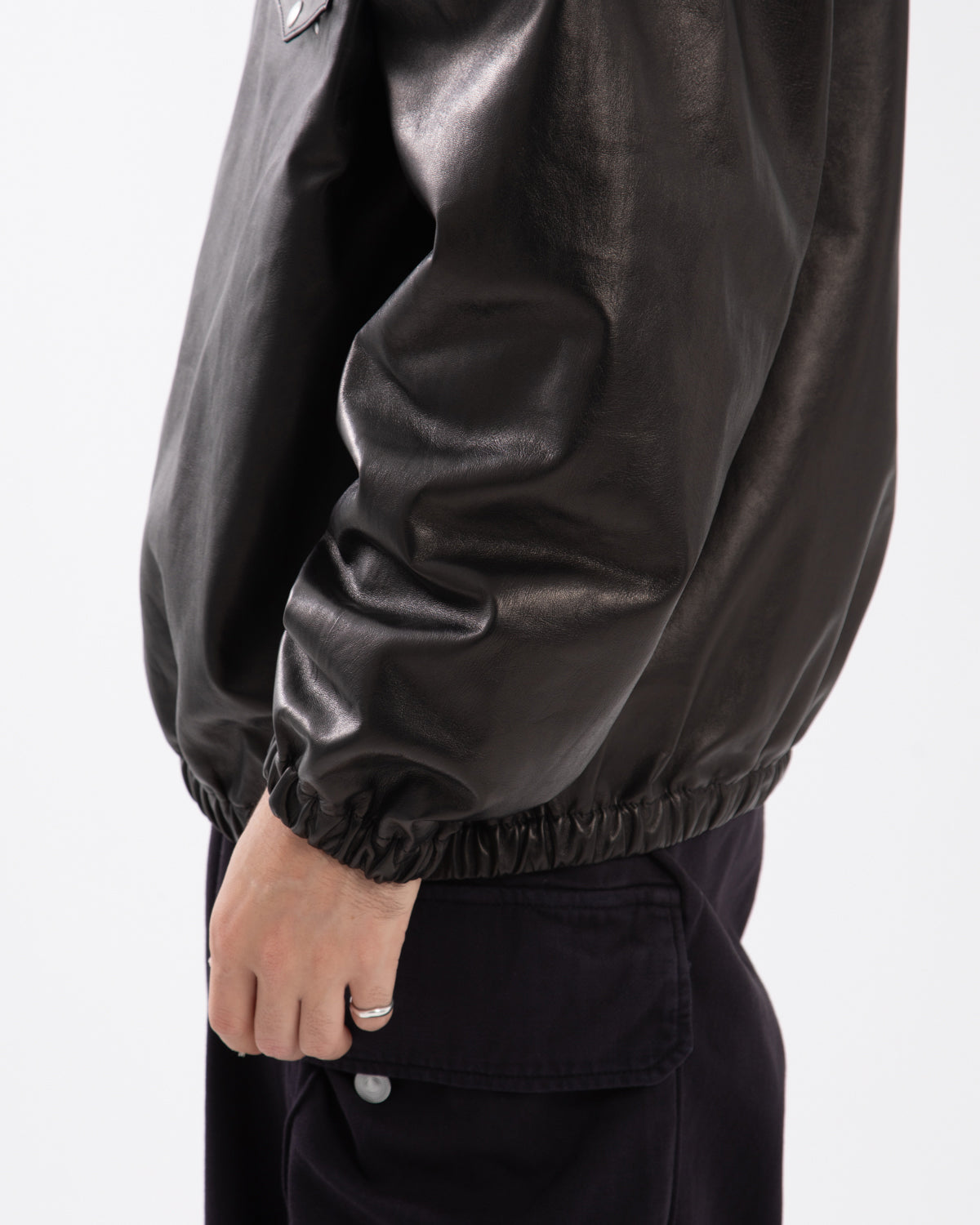 LEATHER PULLOVER SNAP SHIRTS