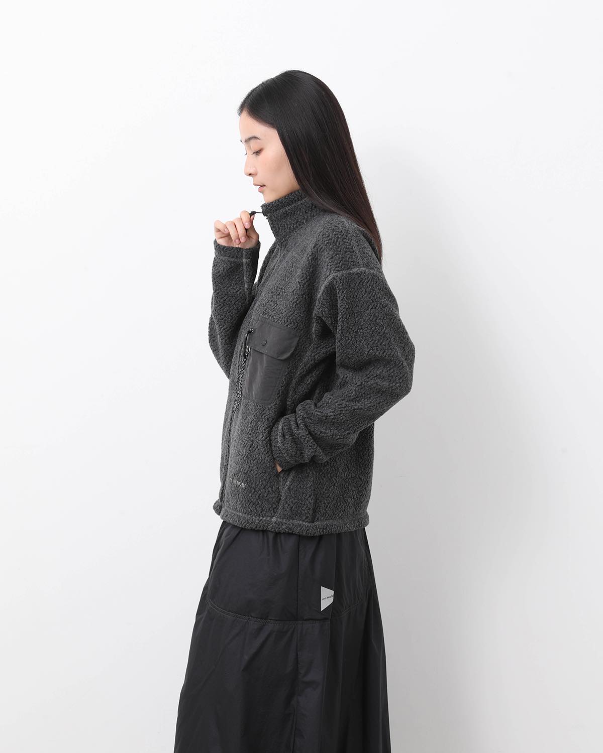 RE WOOL JQ STAND ZIP (WOMEN'S)