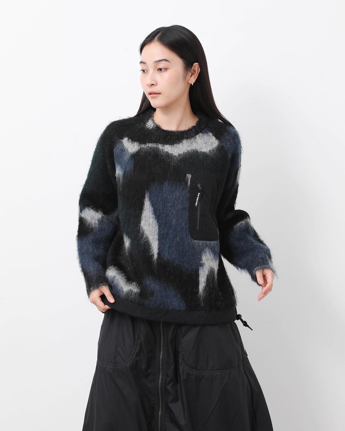 MIX COLOR SHAGGY KNIT SWEATER (WOMEN'S)