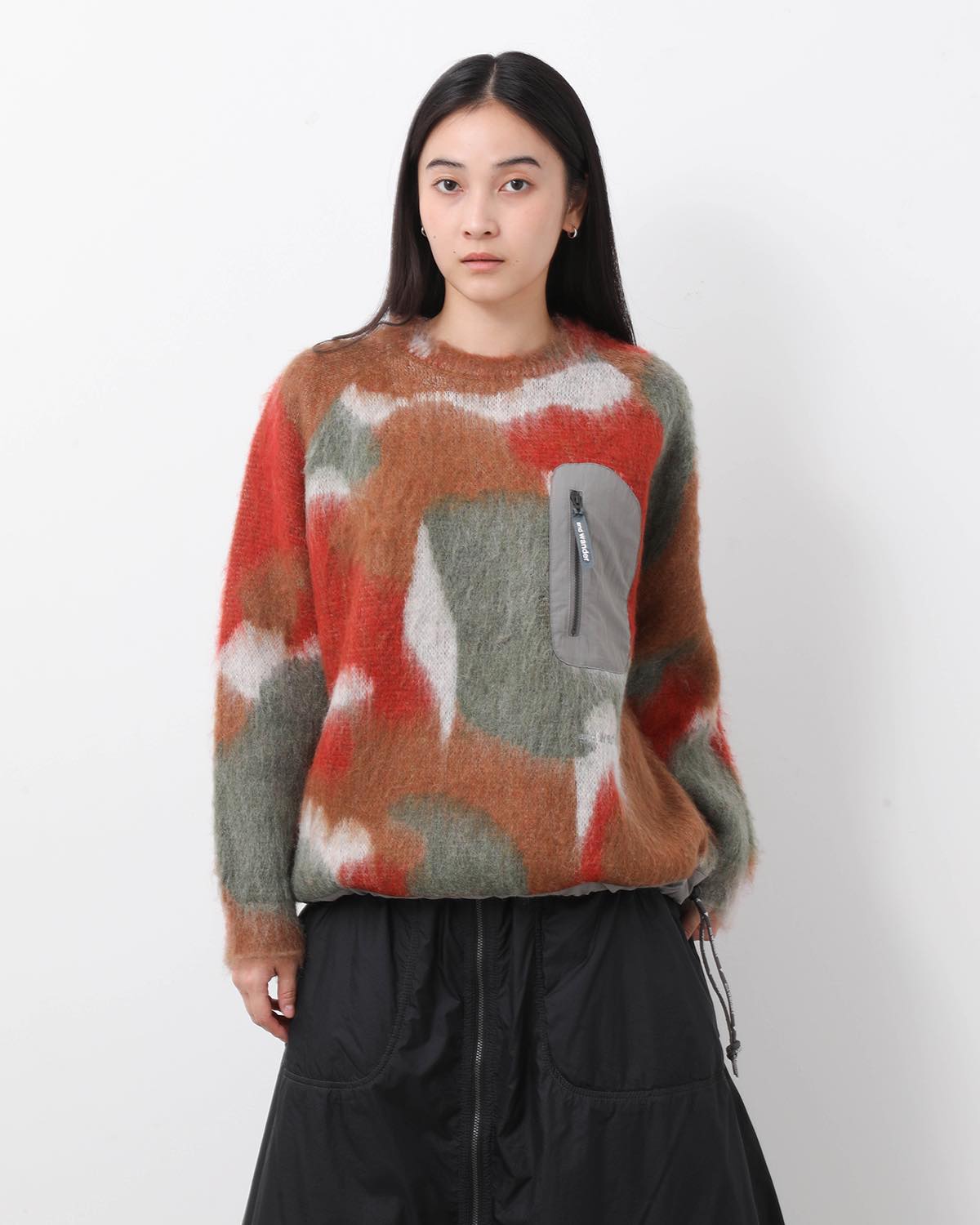 MIX COLOR SHAGGY KNIT SWEATER (WOMEN'S)