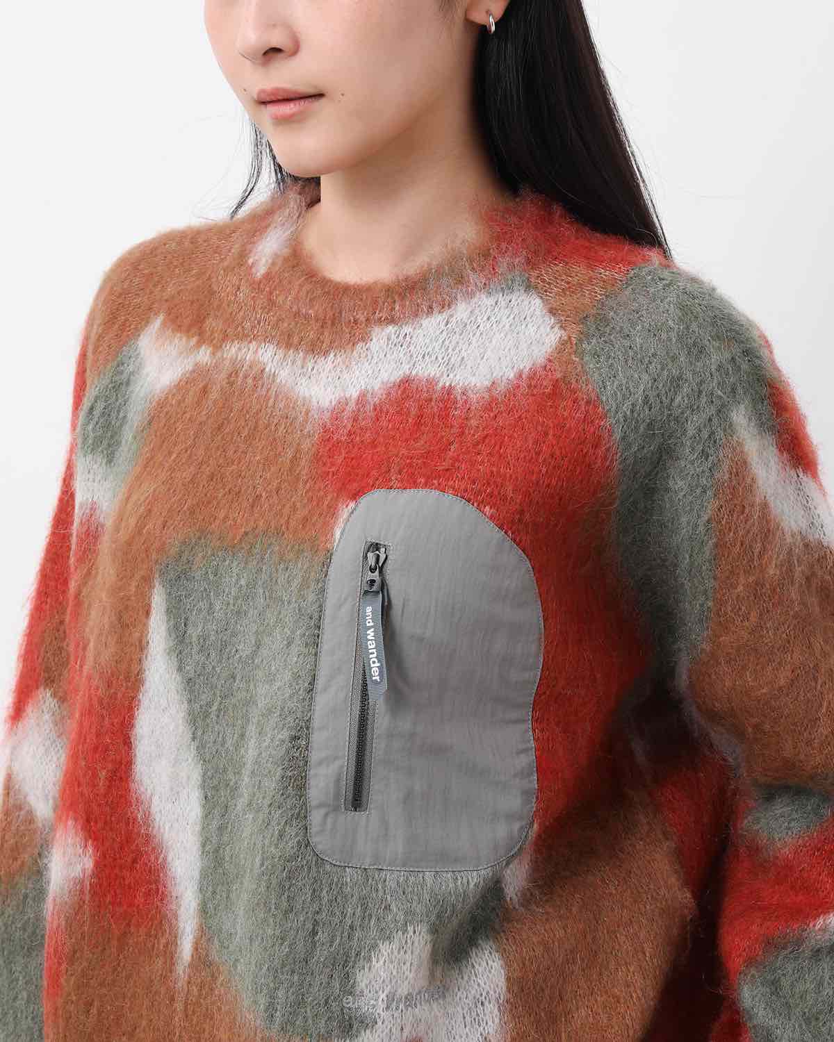 MIX COLOR SHAGGY KNIT SWEATER (WOMEN'S)
