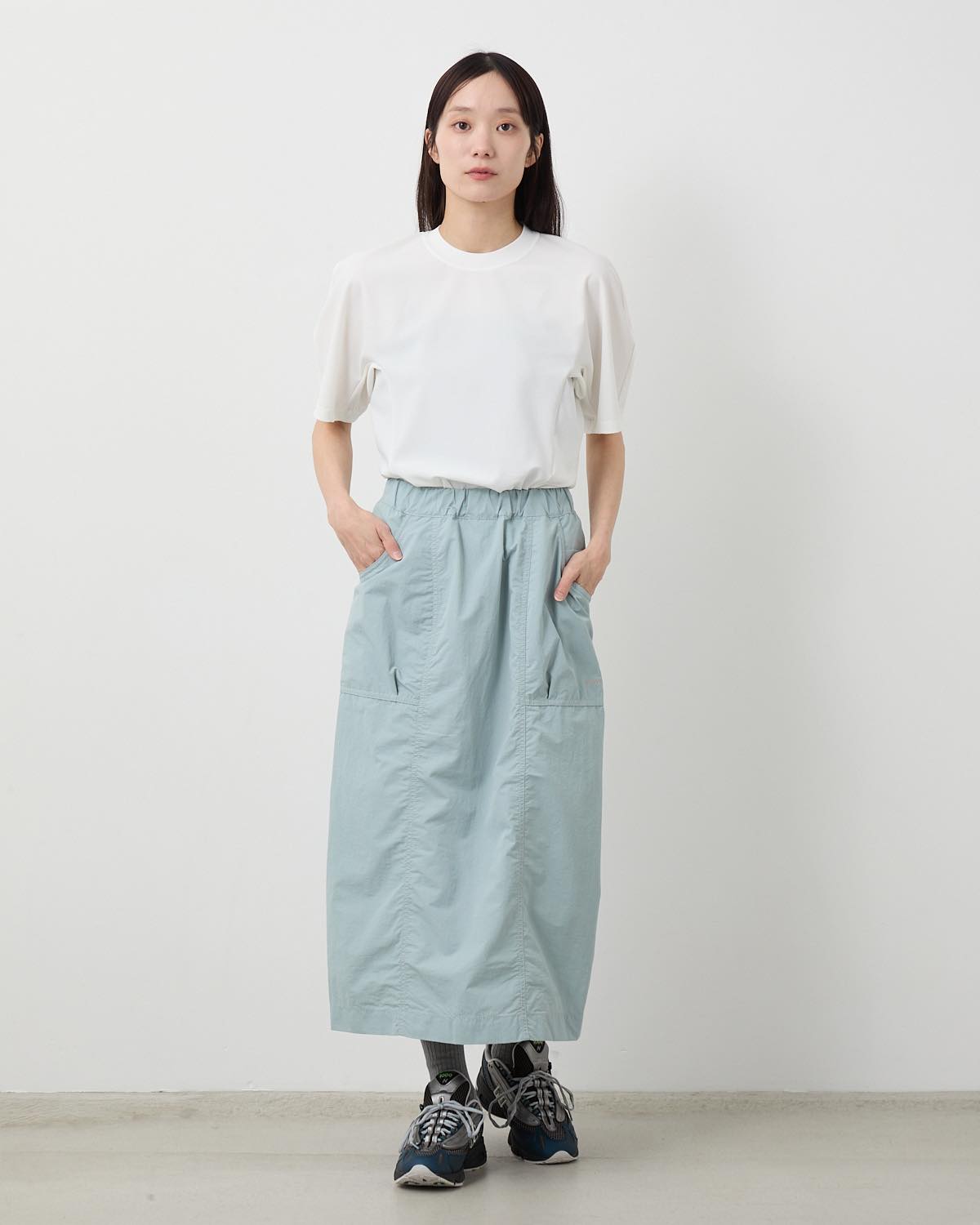 CRINKLED NYLON SKIRT (W)