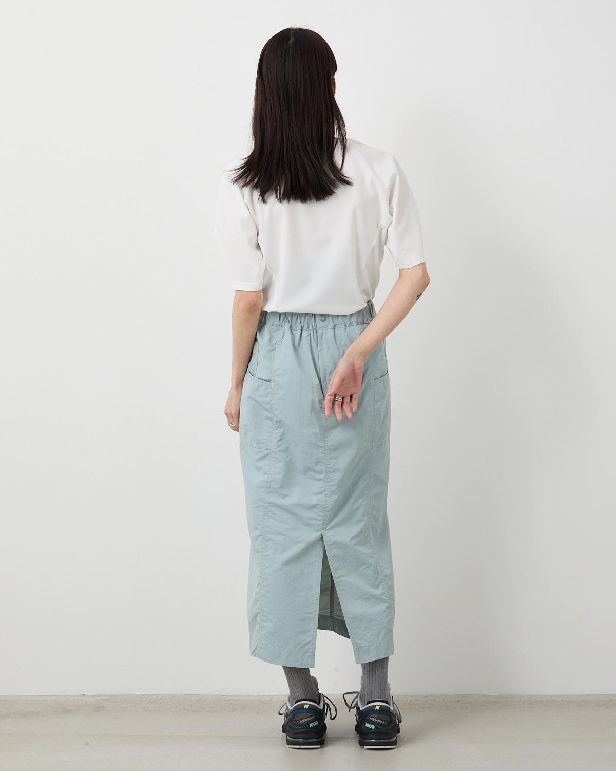 CRINKLED NYLON SKIRT (W)