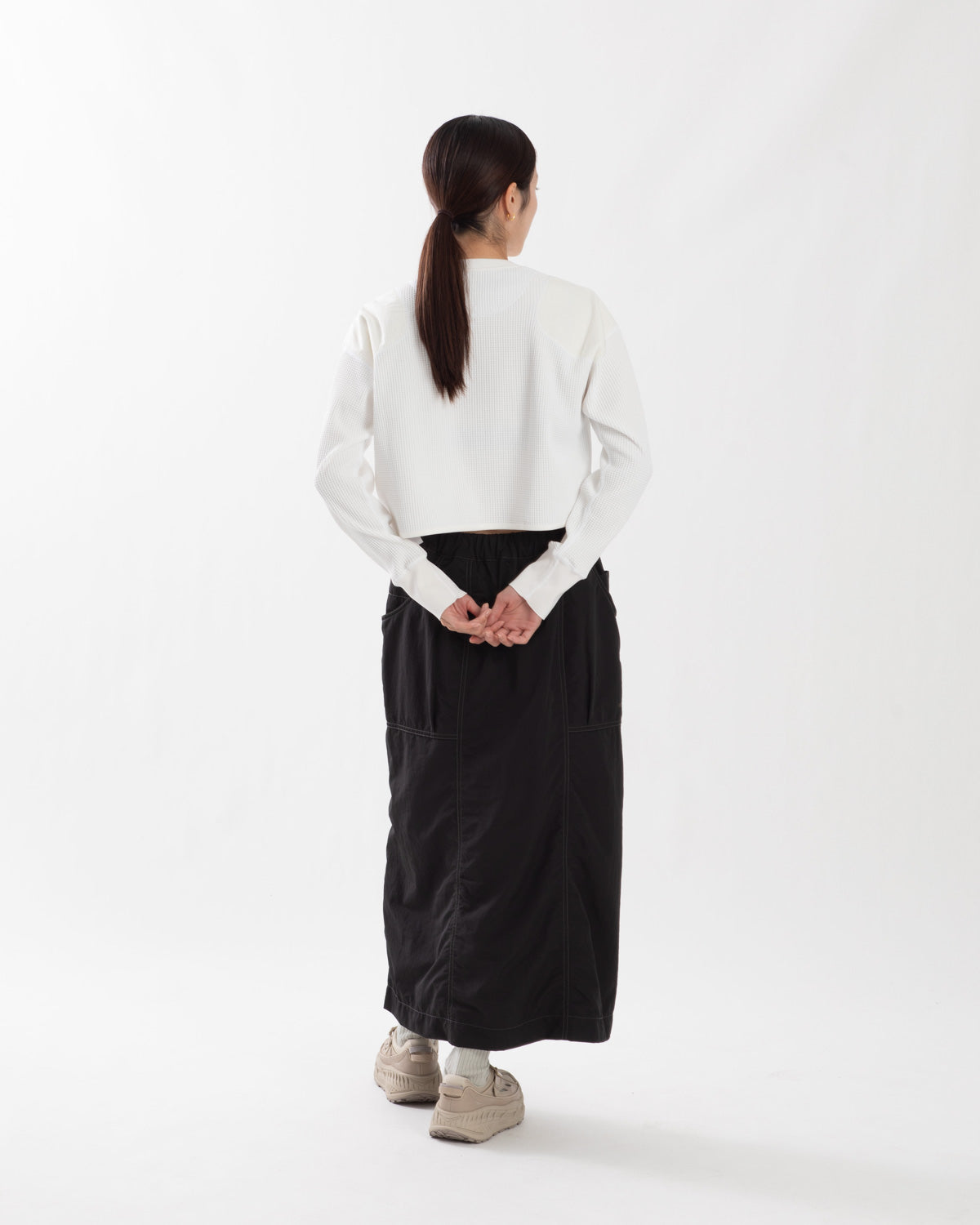 CRINKLED NYLON SKIRT (W)