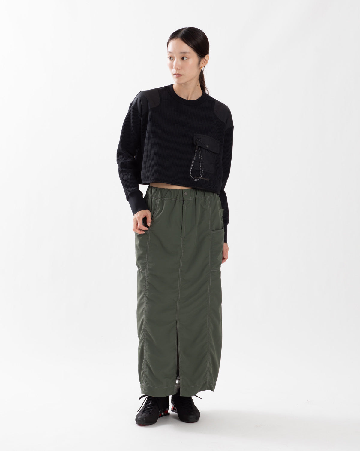 CRINKLED NYLON SKIRT (W)