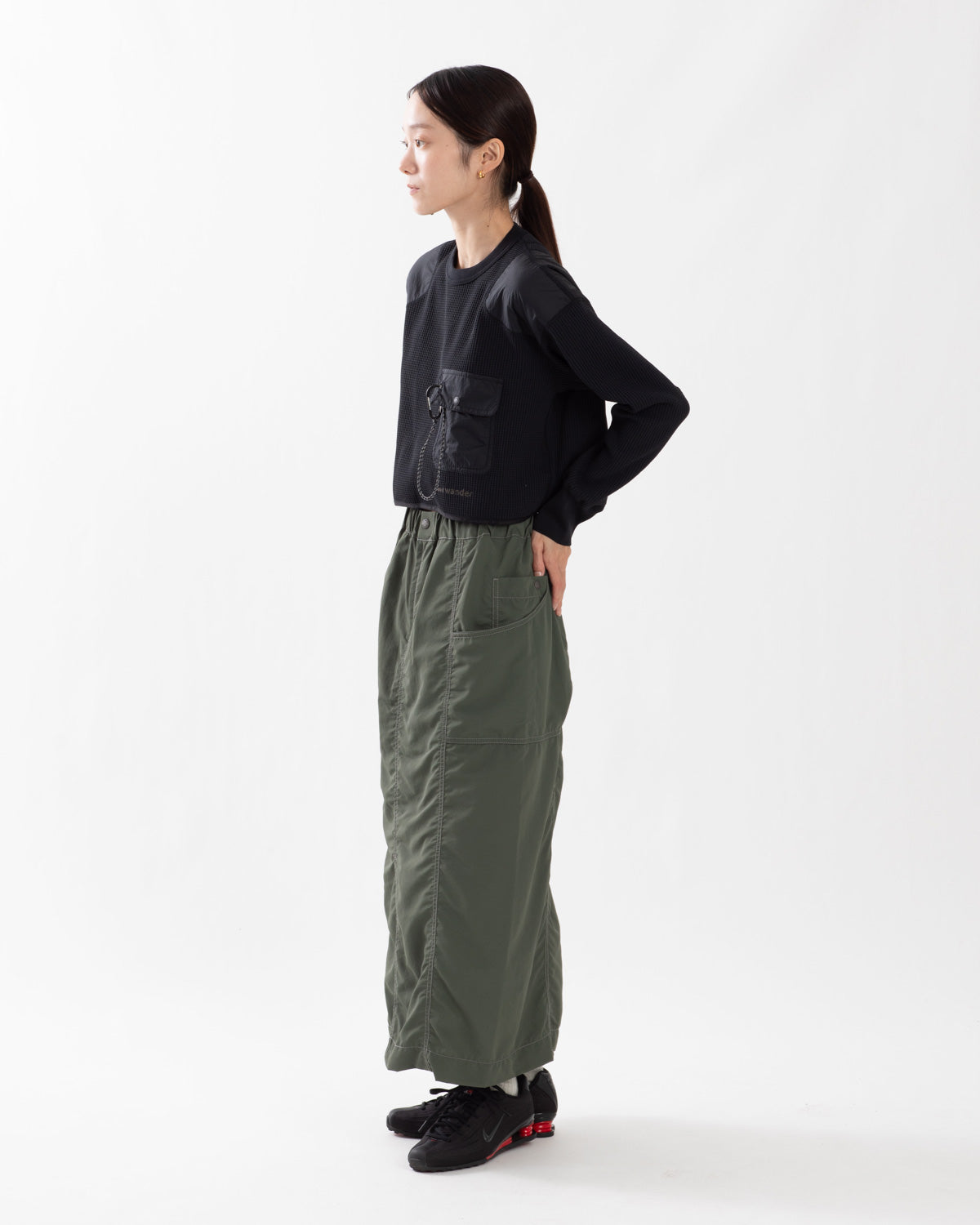 CRINKLED NYLON SKIRT (W)
