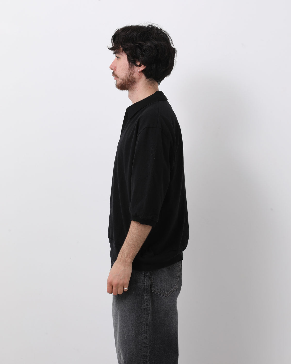 CO/SILK NEP SKIPPER CROPPED SLEEVE