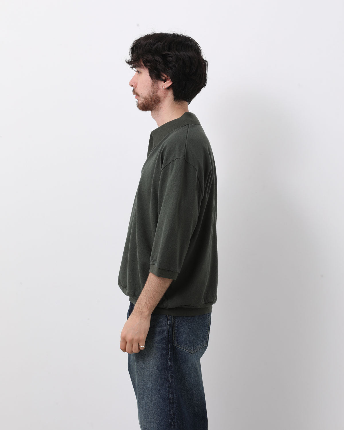 CO/SILK NEP SKIPPER CROPPED SLEEVE