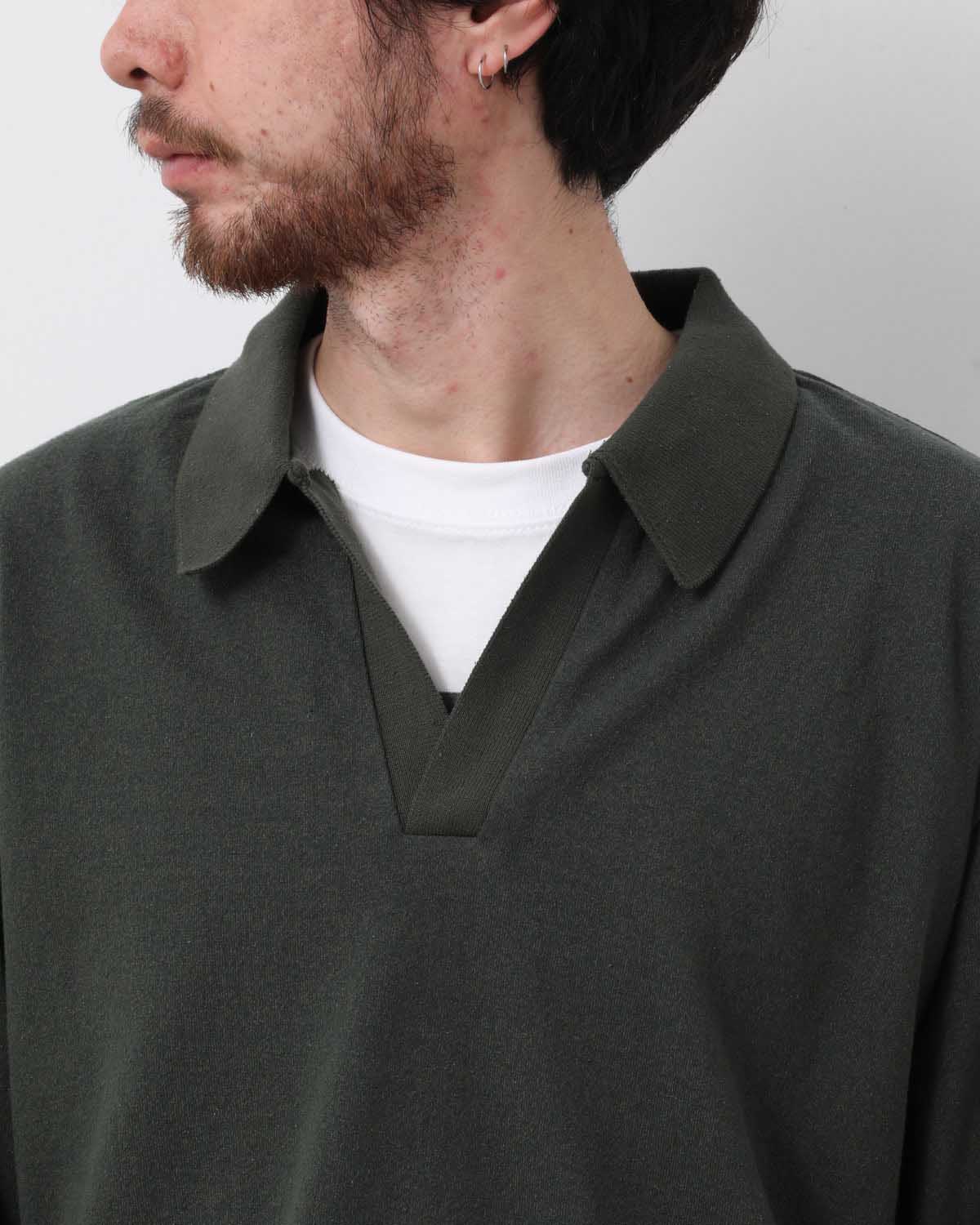 CO/SILK NEP SKIPPER CROPPED SLEEVE