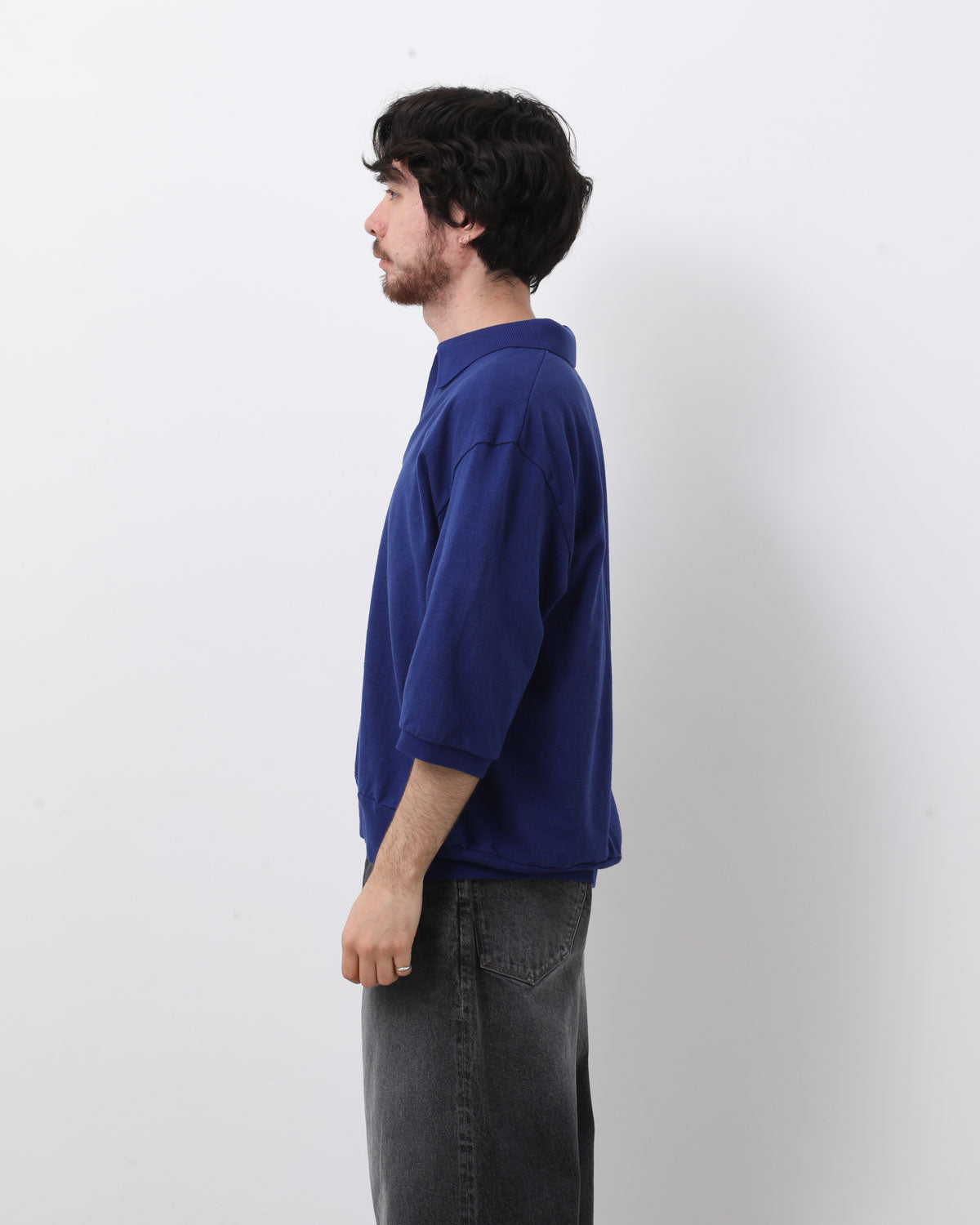 CO/SILK NEP SKIPPER CROPPED SLEEVE